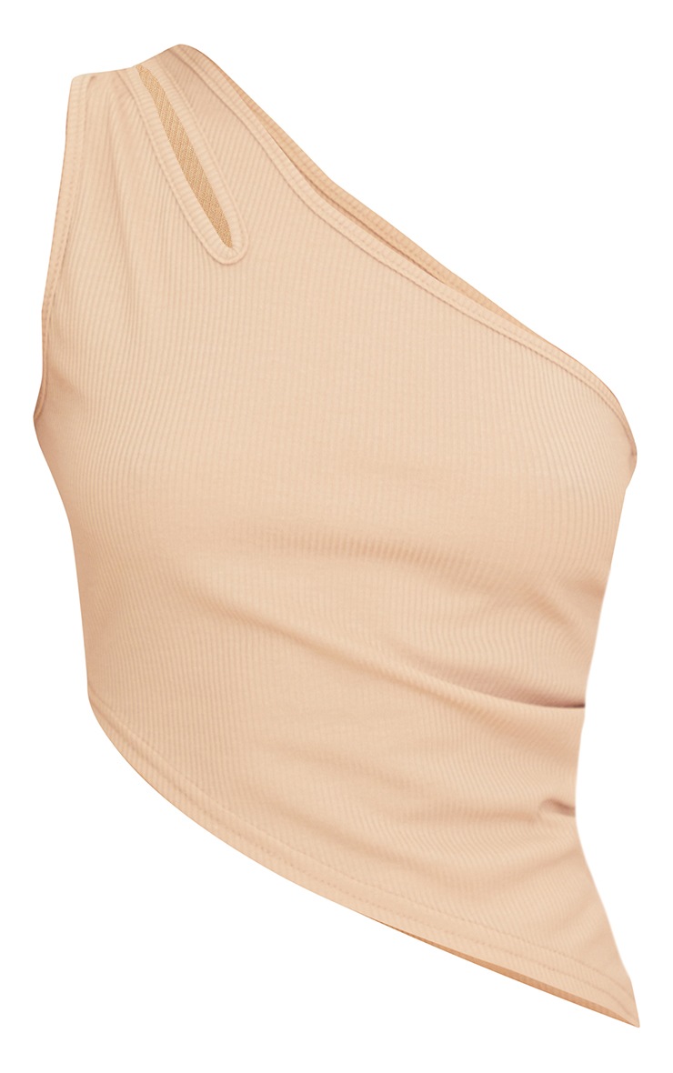 Stone Rib Cut Out Asymmetric Detail Top | Co-ords | PrettyLittleThing KSA
