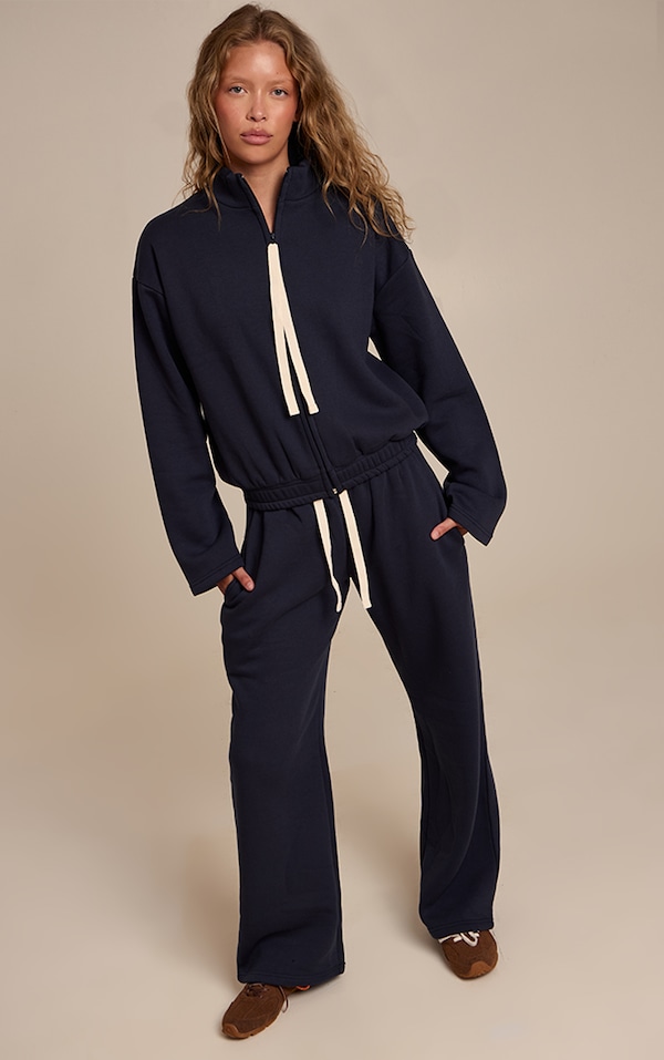 Navy Contrast Drawcord Sweatpants
