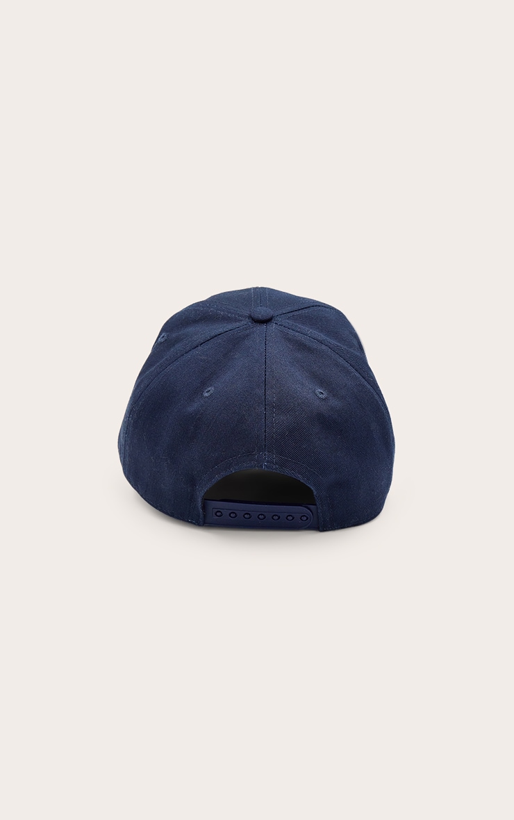 Pretty Little Thing Cream Embroidered Navy Cap image 4