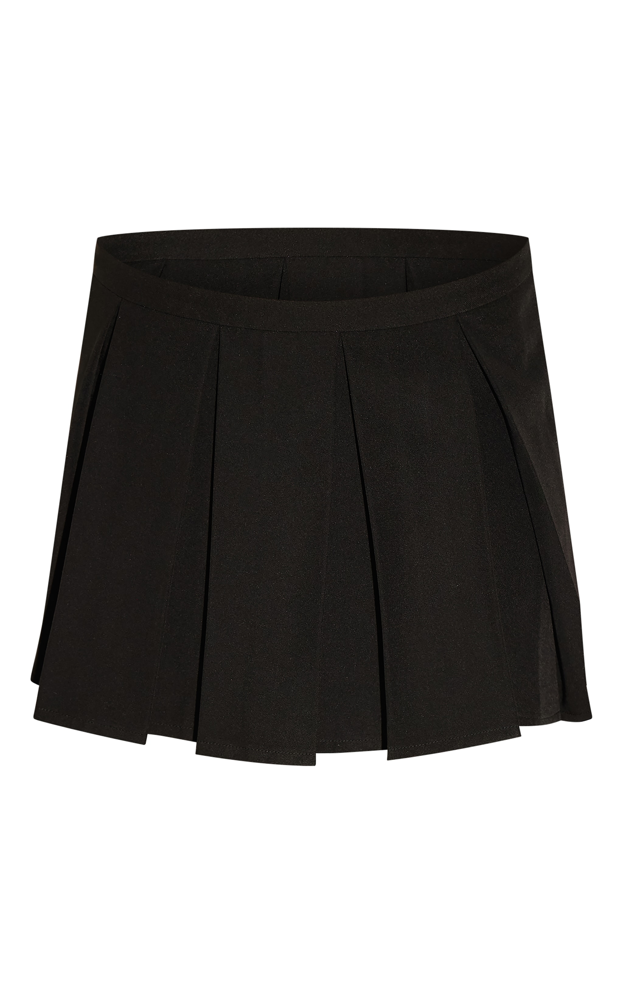 Black Tailored Woven Pleated Micro Mini Skirt image 6