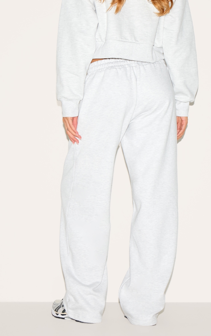 PRETTYLITTLETHING Ash Grey Premium Print Wide Leg Sweatpants image 3
