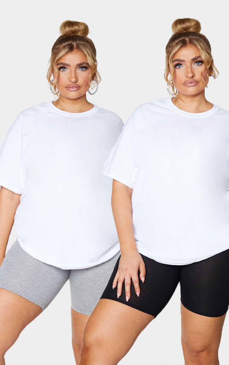 Plus Black and Grey Basic Cycle Shorts 2 Pack