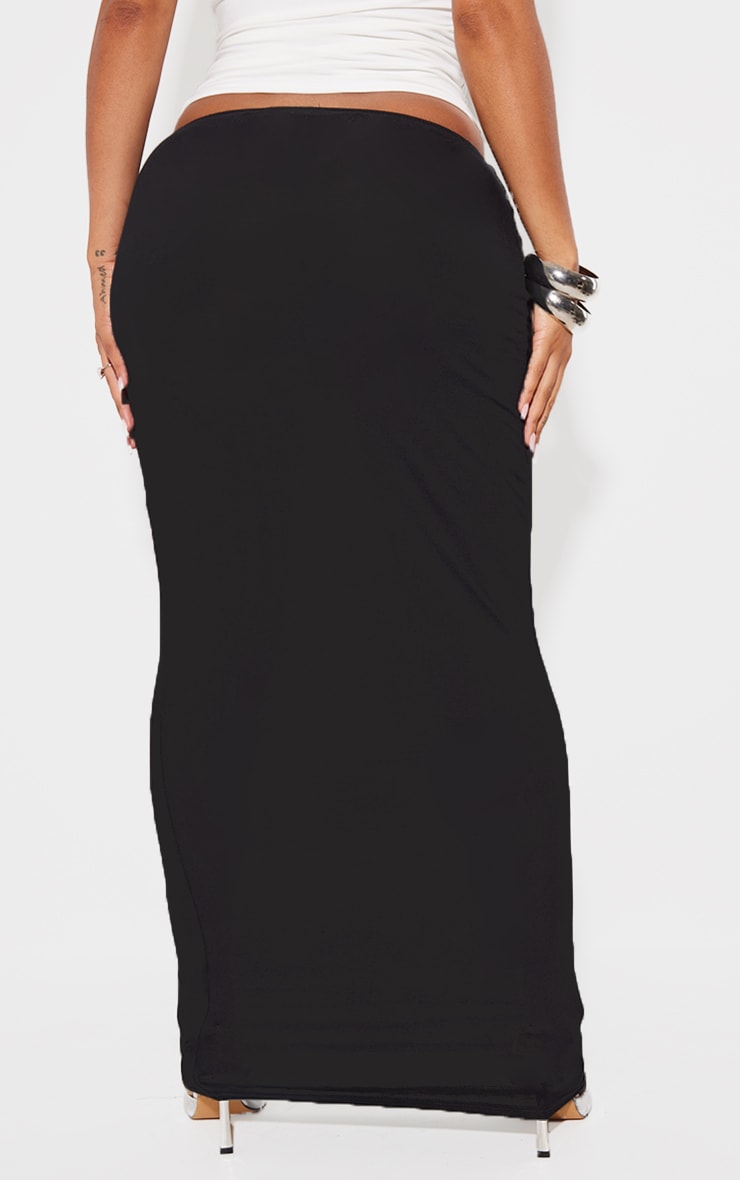 Shape Black Jersey Ruched V Waist Midaxi Skirt image 3