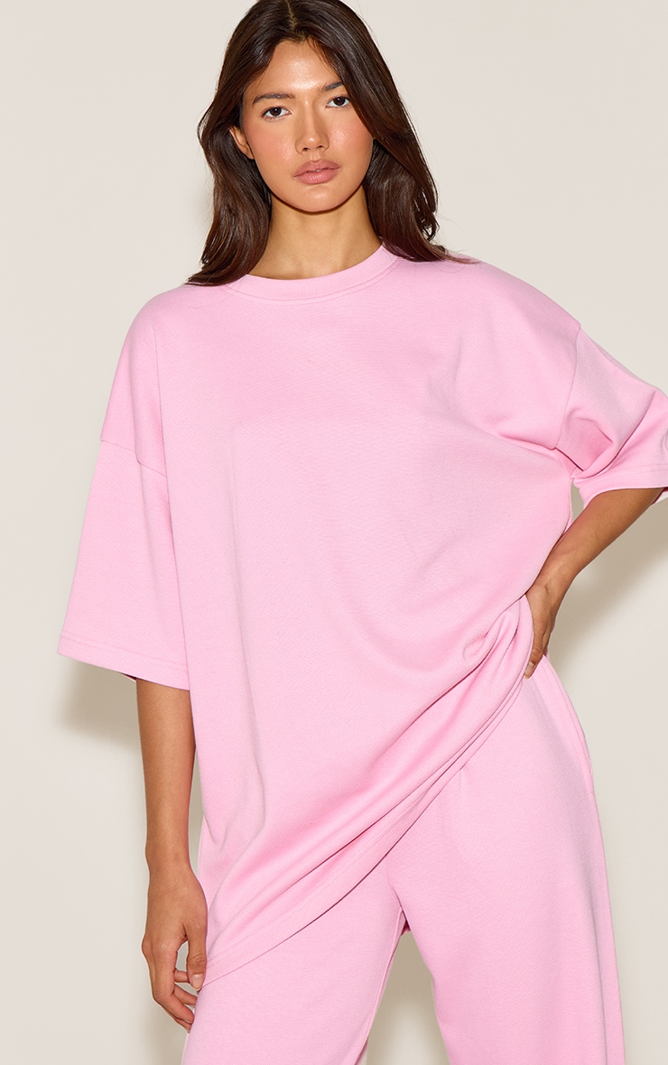 Candy Pink Jersey Oversized T-shirt image 1