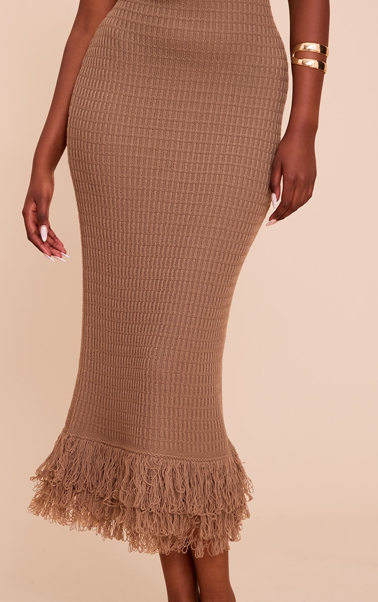 Taupe Loop Knit Maxi Dress image 4