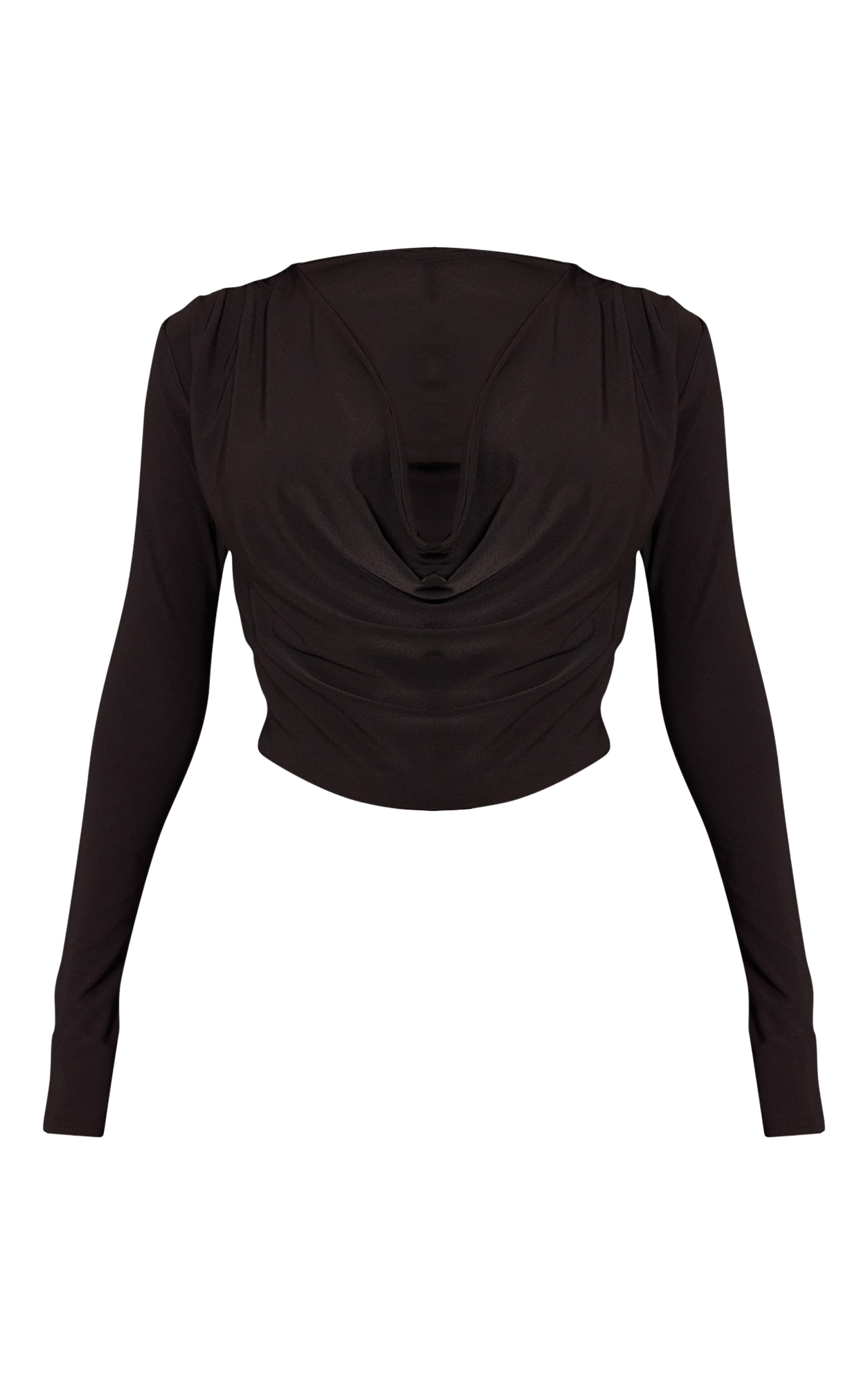 Black Soft Touch Cowl Neck Long Sleeve Top  image 5