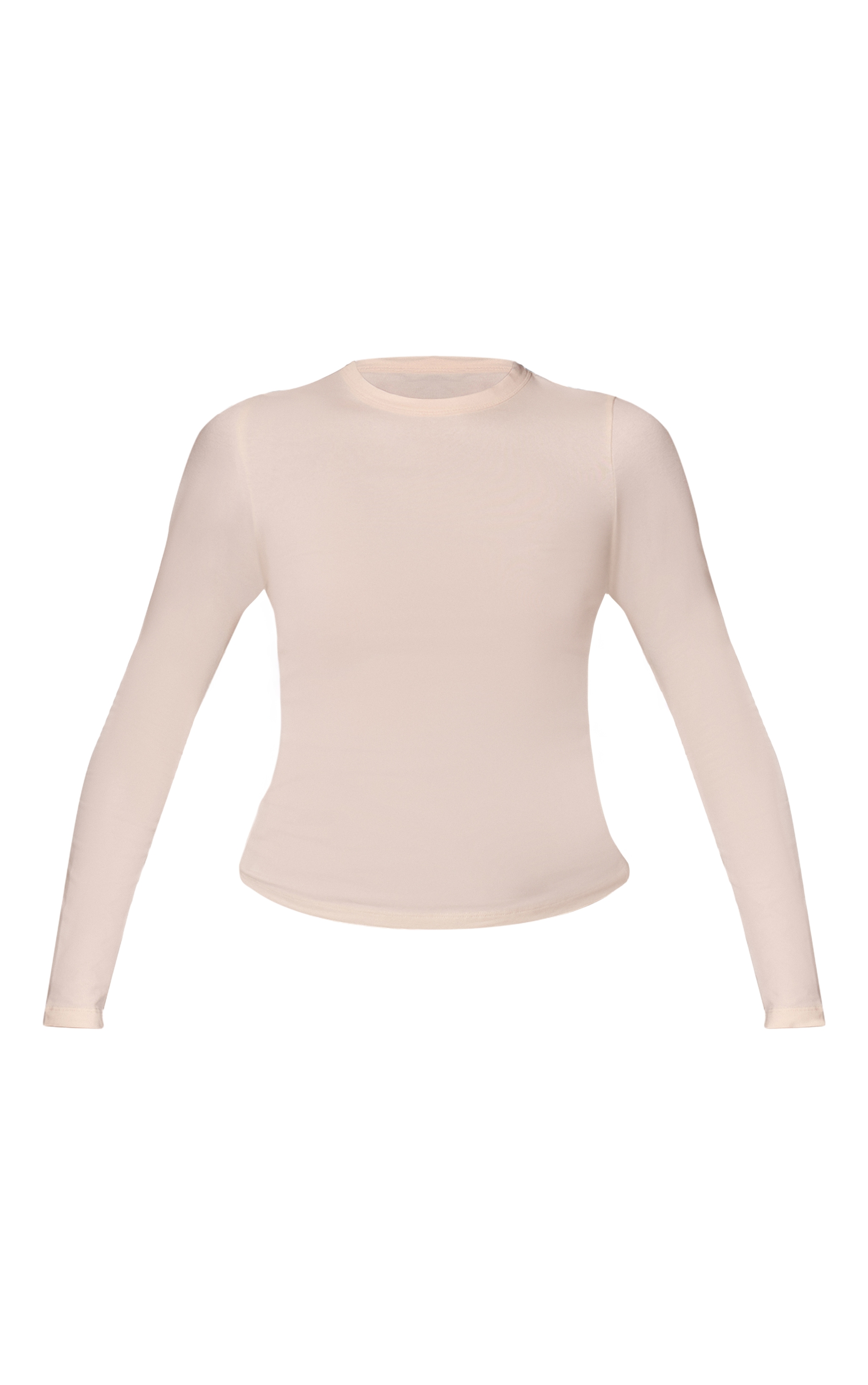 Tall Cream Soft Cotton Crew Neck Longline Long Sleeve Top image 5