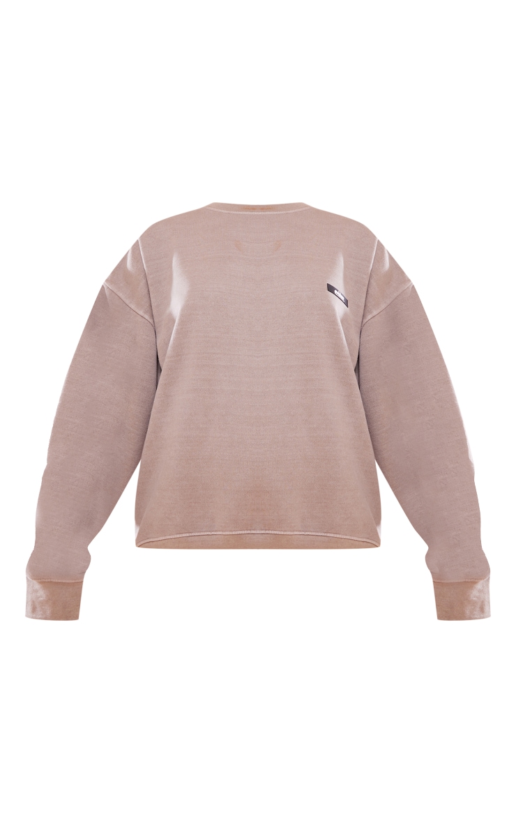 PRETTYLITTLETHING Taupe Studio Washed Sweatshirt image 5