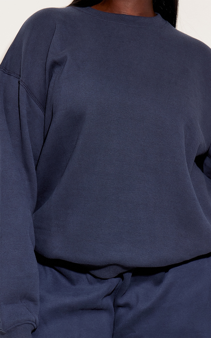 Plus Navy Oversized Crew Sweatshirt image 4