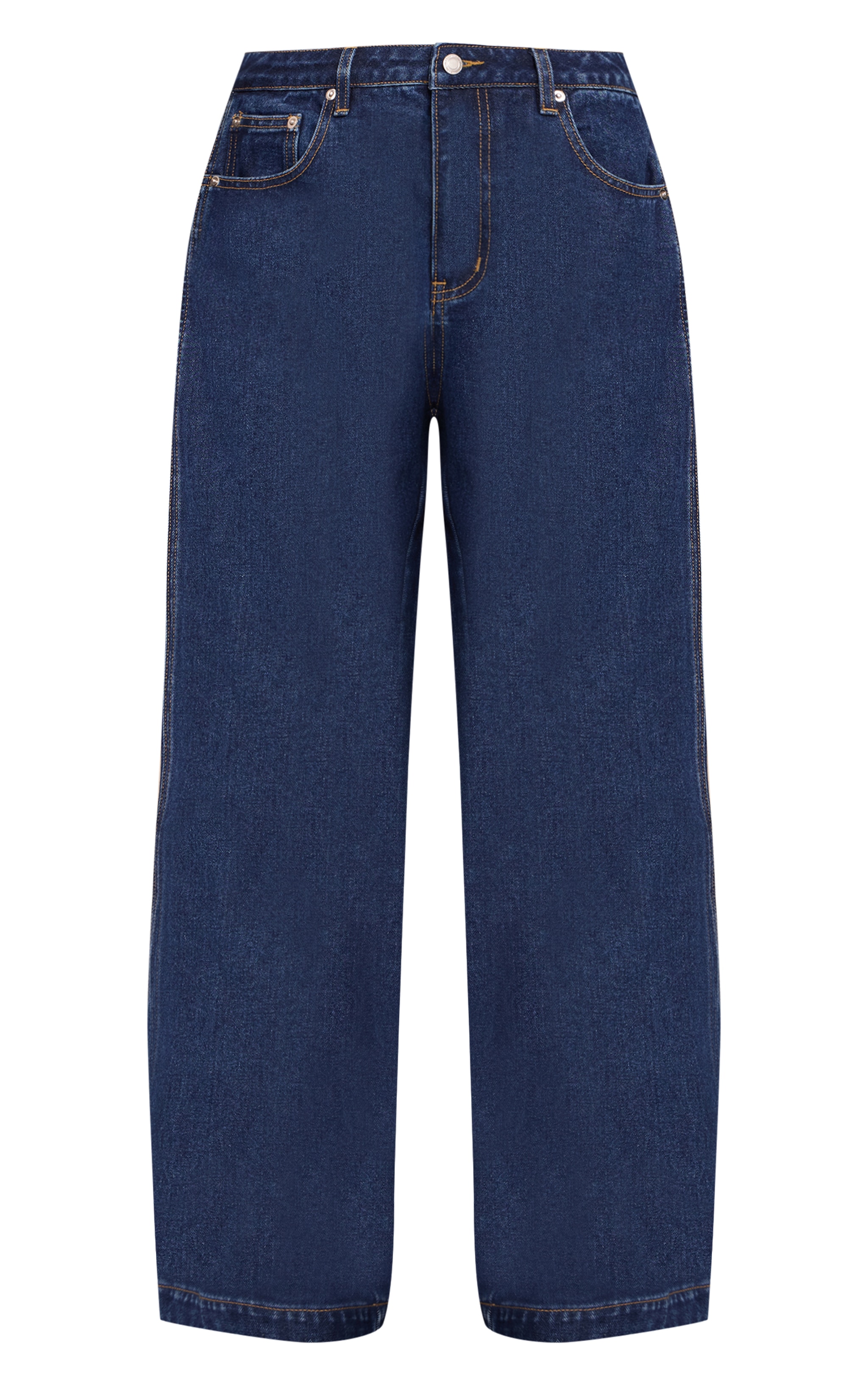 Indigo Pleat Side Wide Leg Jeans image 5