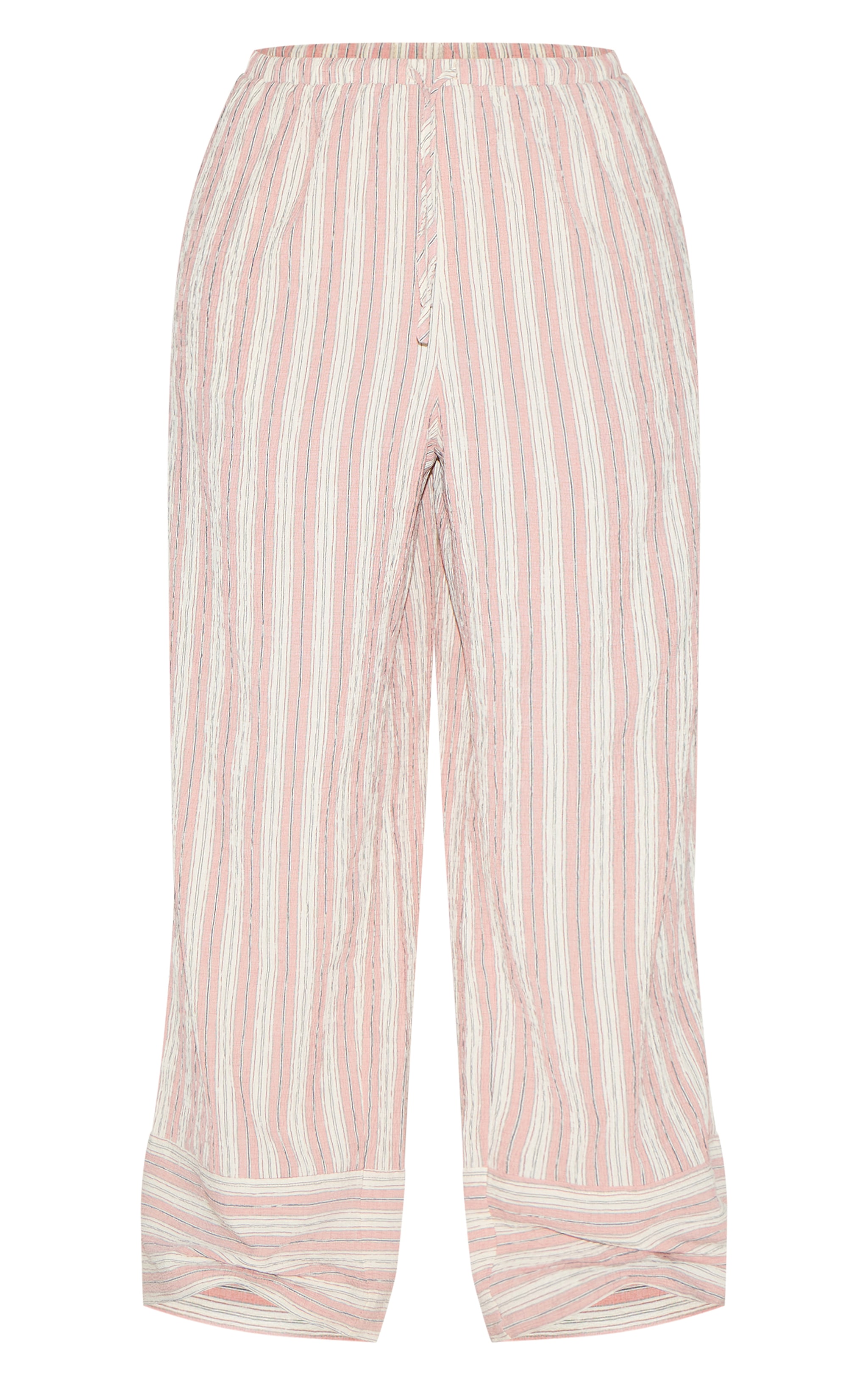 Plus Pink Woven Textured Striped Straight Leg Pants image 5