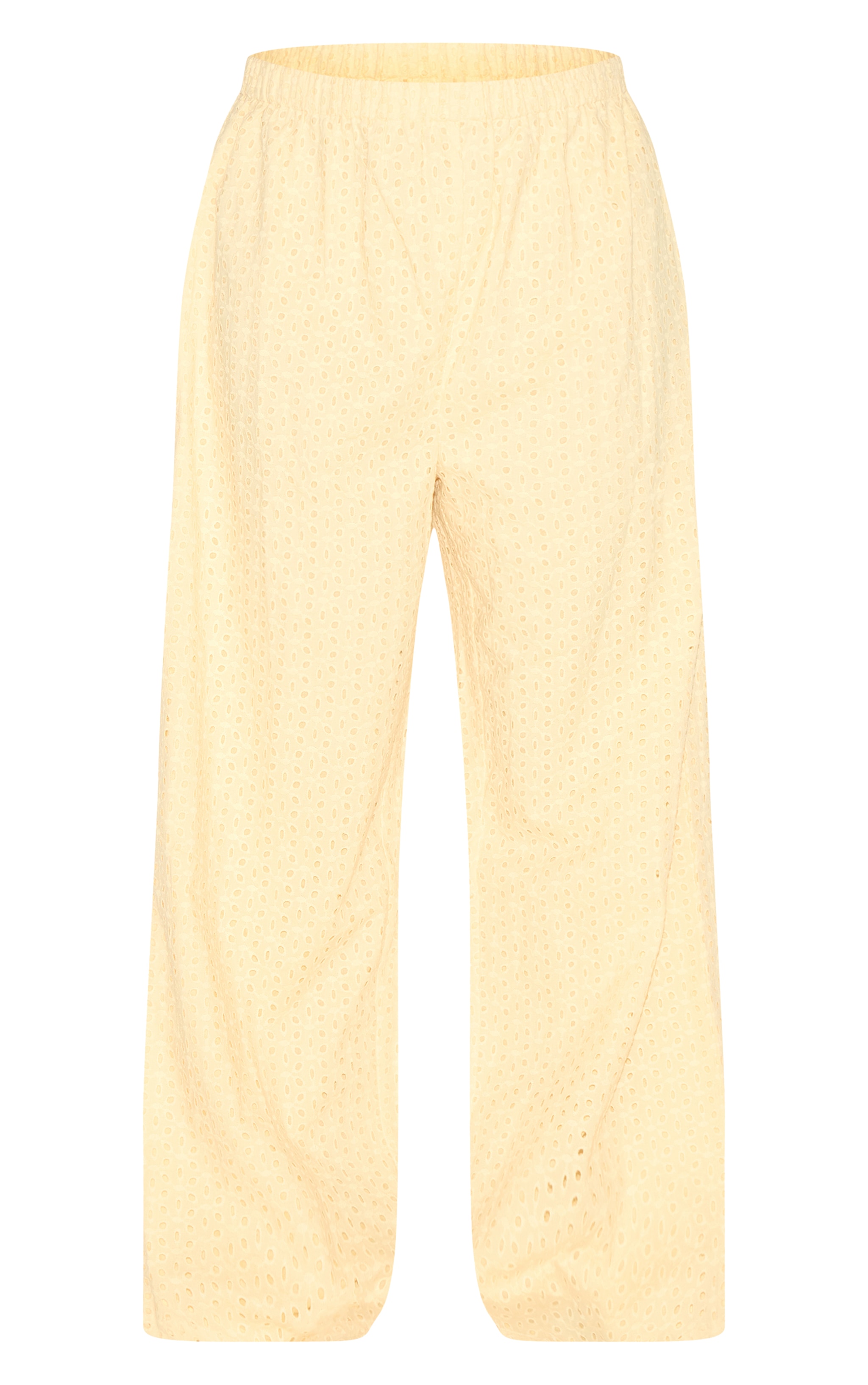 Plus Lemon Embroidered Linen Mid Rise Pants image 5
