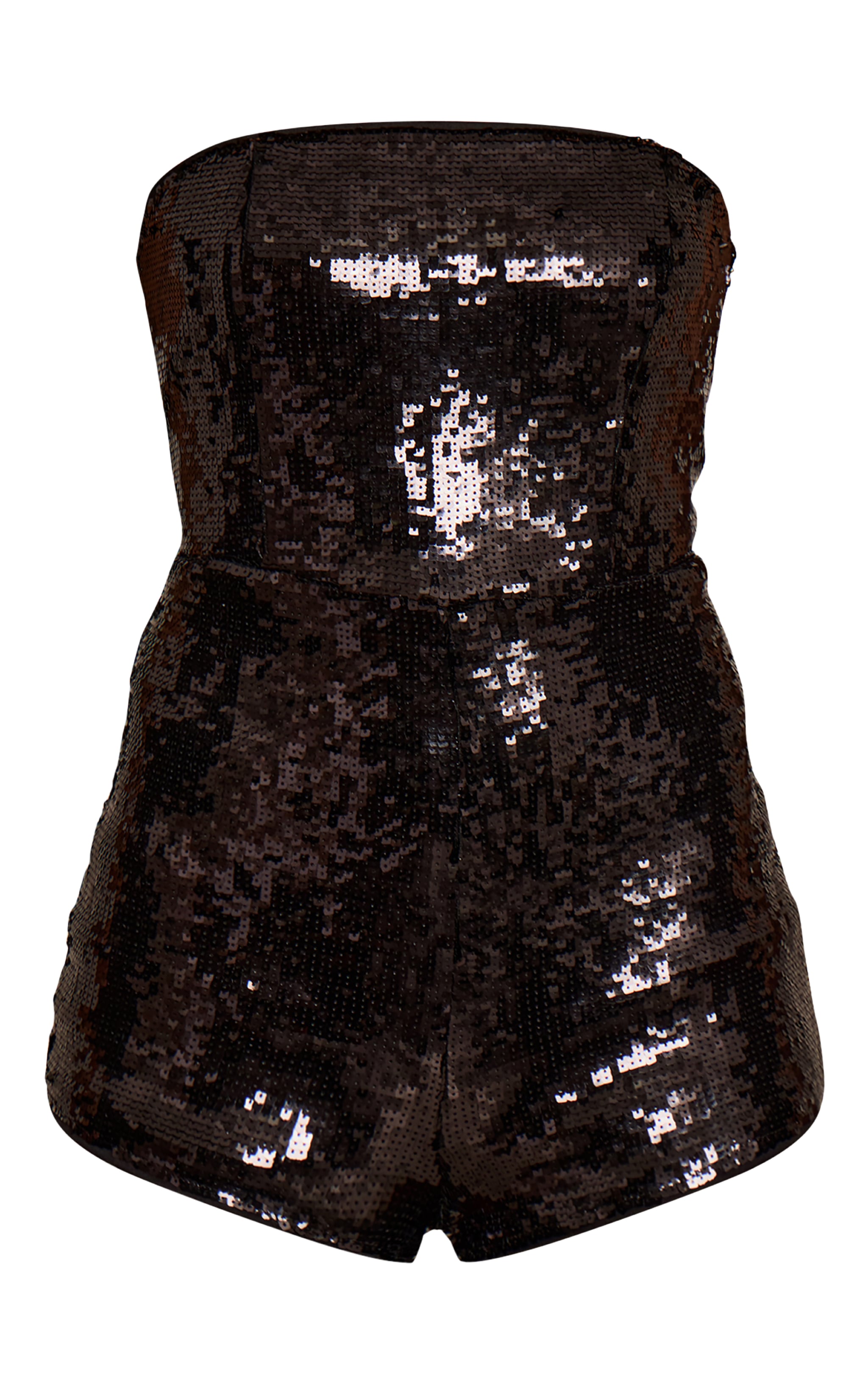 Black Bandeau Sequin Unitard Playsuit image 5