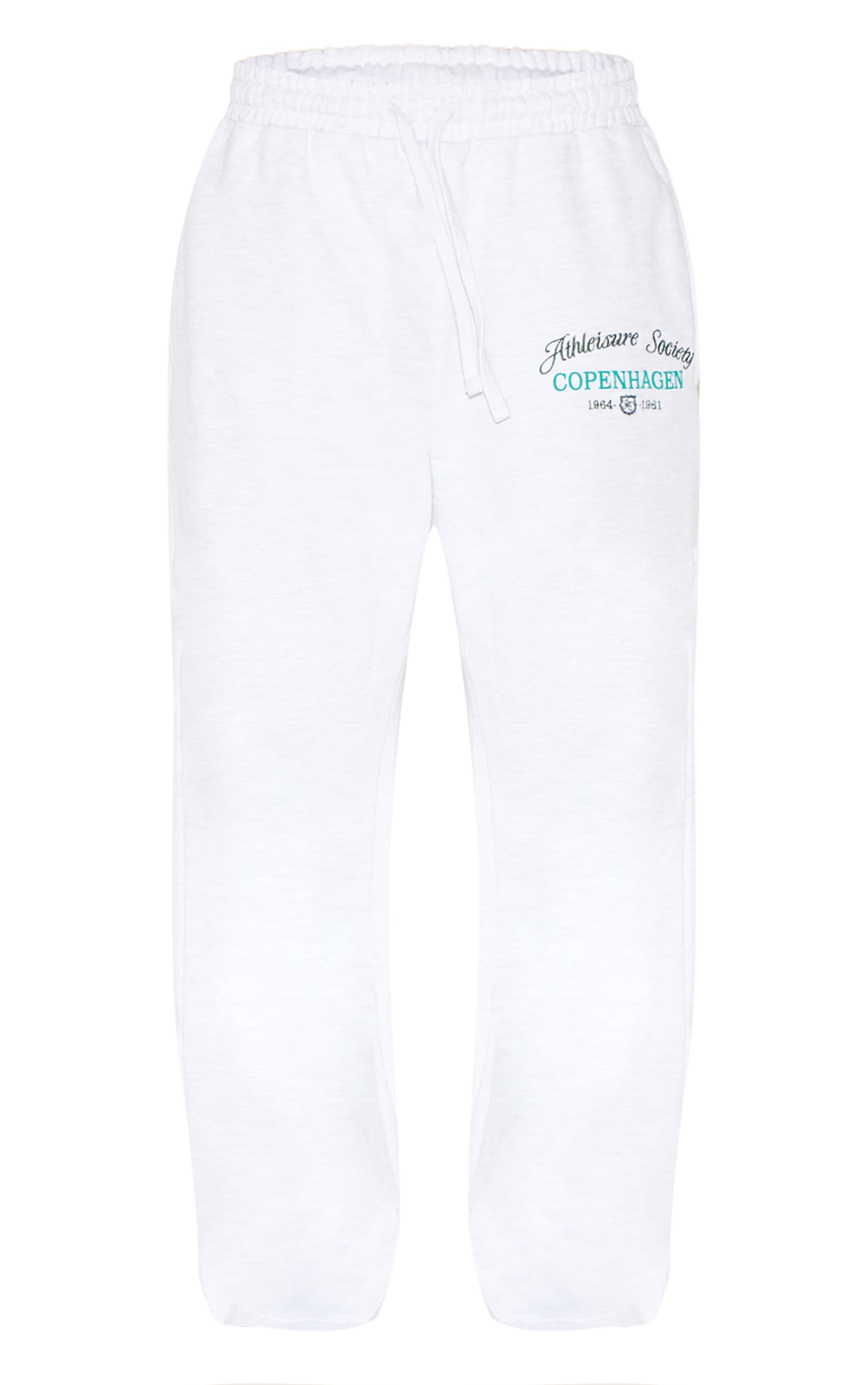 Ash Grey Premium New York Embroidered Straight Leg Track Pant image 5