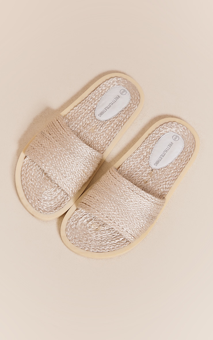 Cream Rope Footbed Chunky Sandals image 3