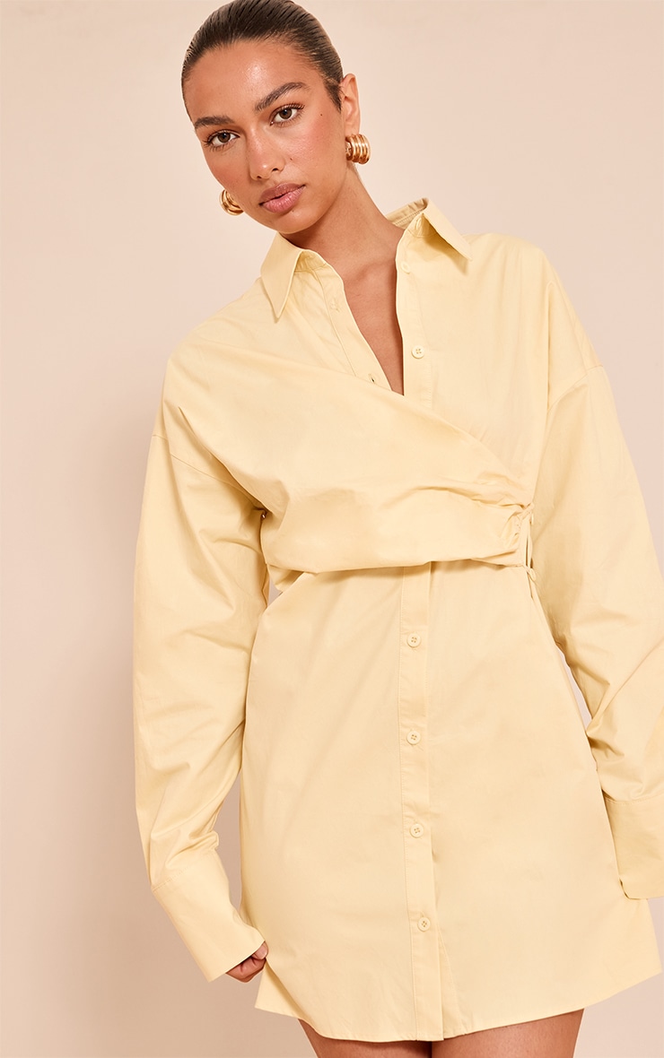 Lemon Overlay Long Sleeve Shirt Dress image 1