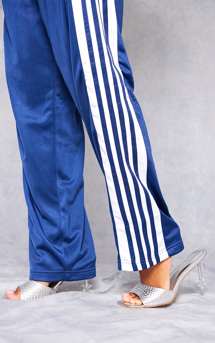 Silver PU Diamante Star Mid High Heeled Mule Sandals image 2