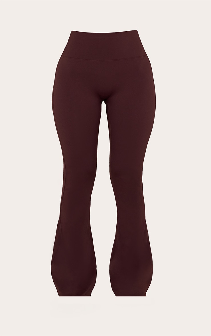 Petite Chocolate Basic Sculpt High Waist Flared Yoga Pants image 5