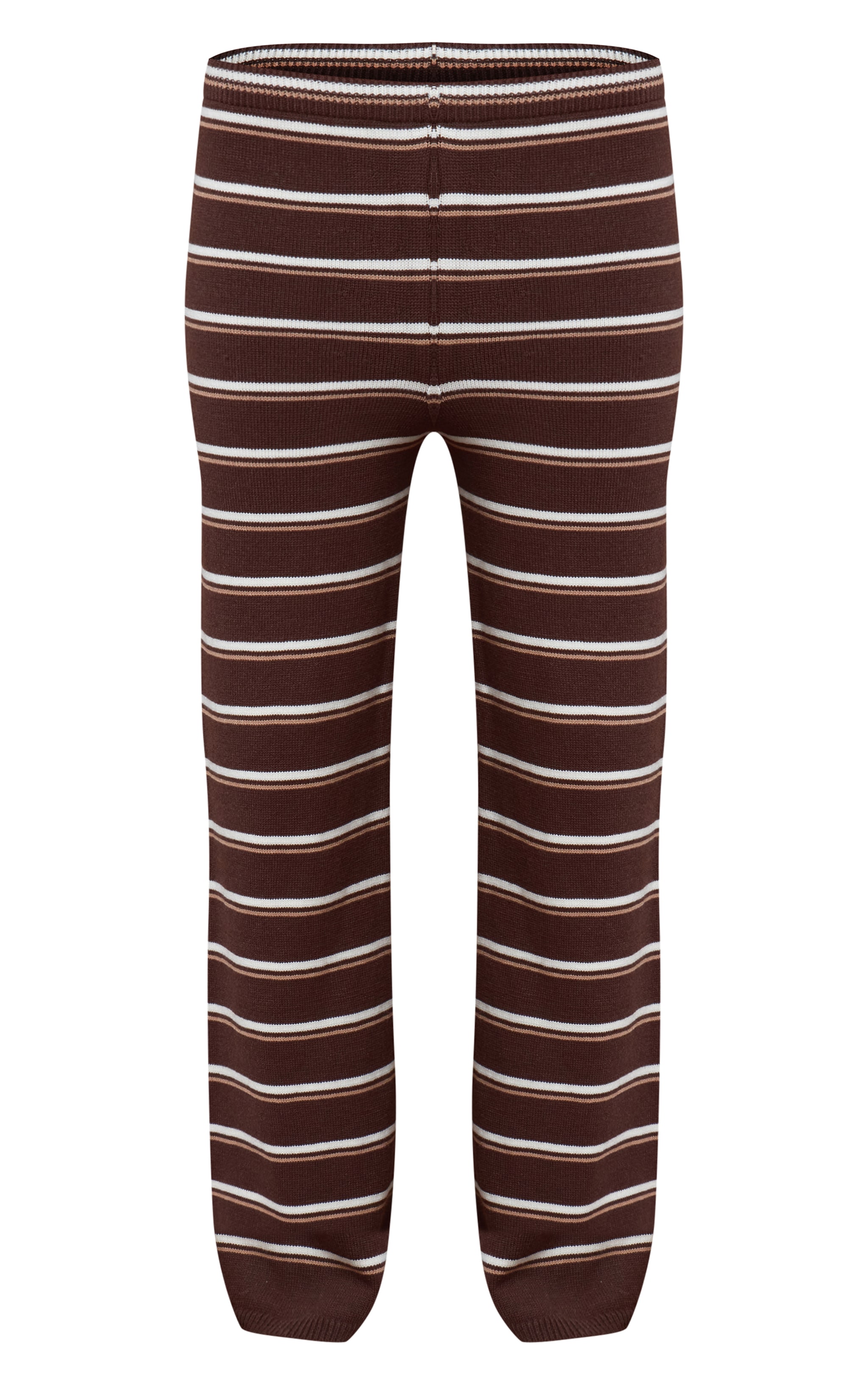 Chocolate Striped Knitted Trousers image 5