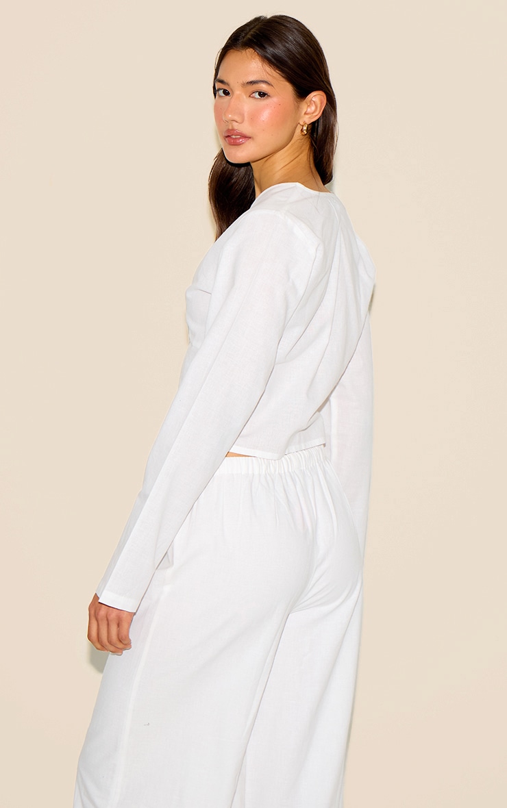 White Long Sleeve Top image 2
