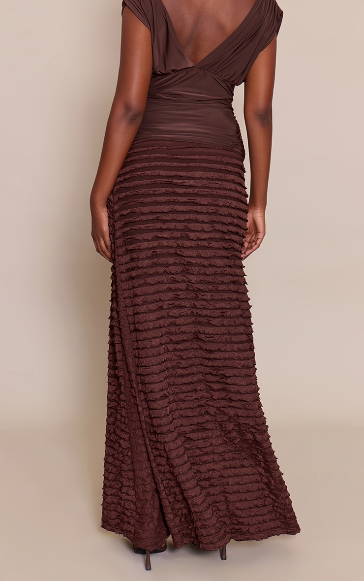 Chocolate Extreme Ruffle Floaty Maxi Skirt image 3
