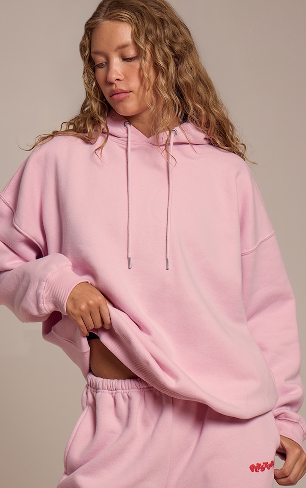  Pink Plt Studio Puff Print Oversized Hoodie