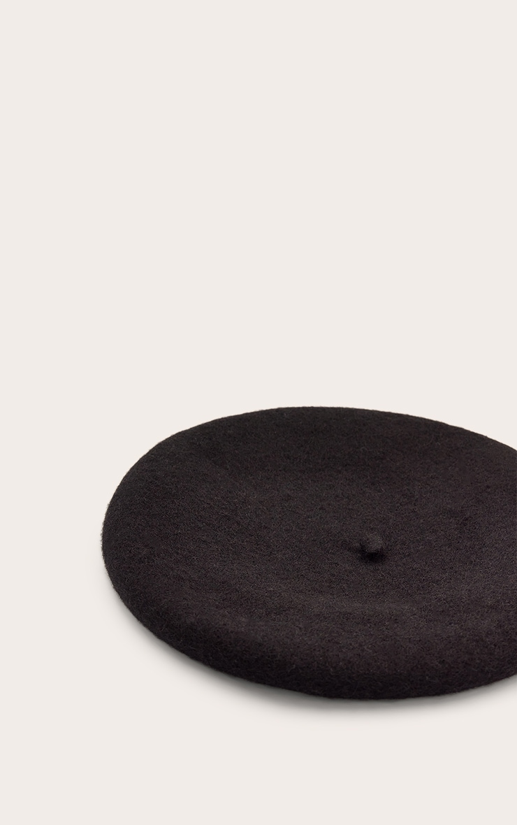 Black Soft Knit Beret image 3