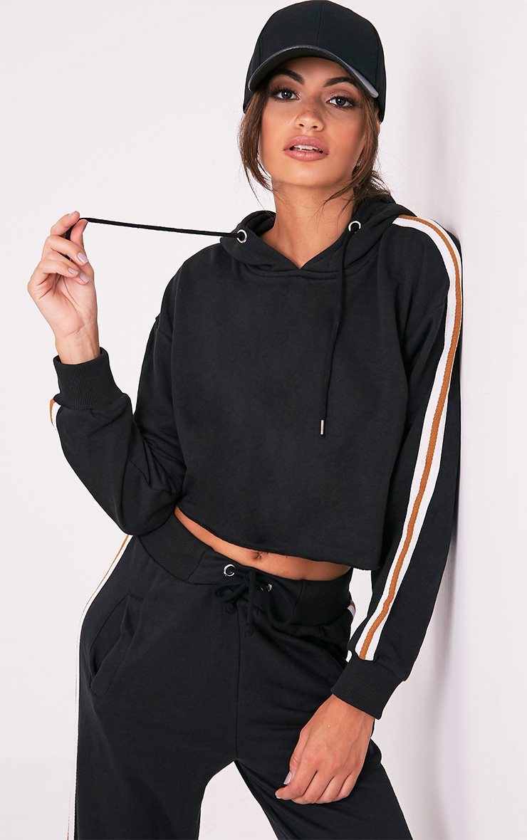 Black striped hoodie Outlet