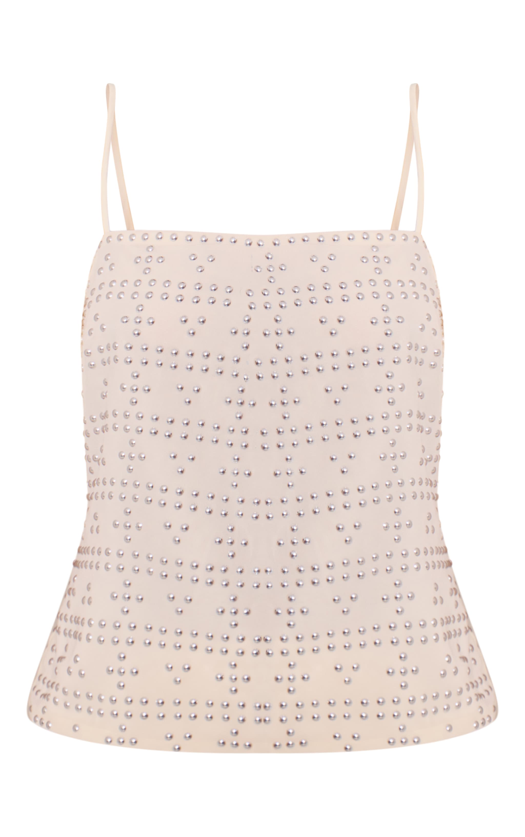 Petite Cream Stud Tie Back Cami Top image 5