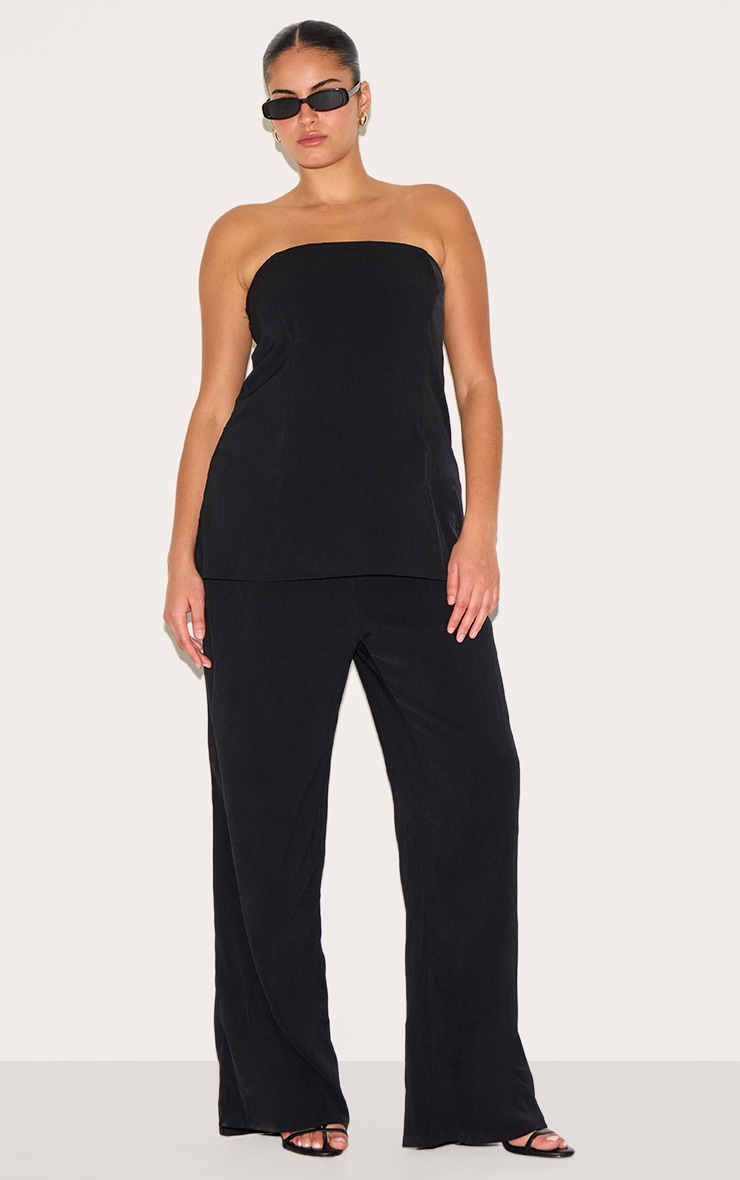 Combinaison évasée longue Plus Noire Tissée Tailleur Bandeau image 1