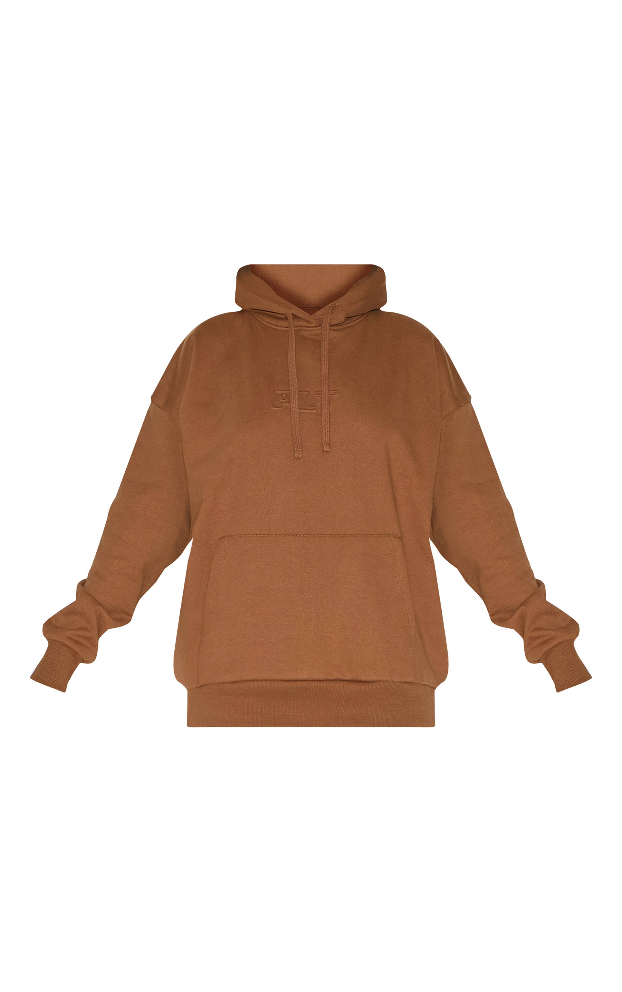 PRETTYLITTLETHING Taupe Premium Embossed Oversized Hoodie image 5