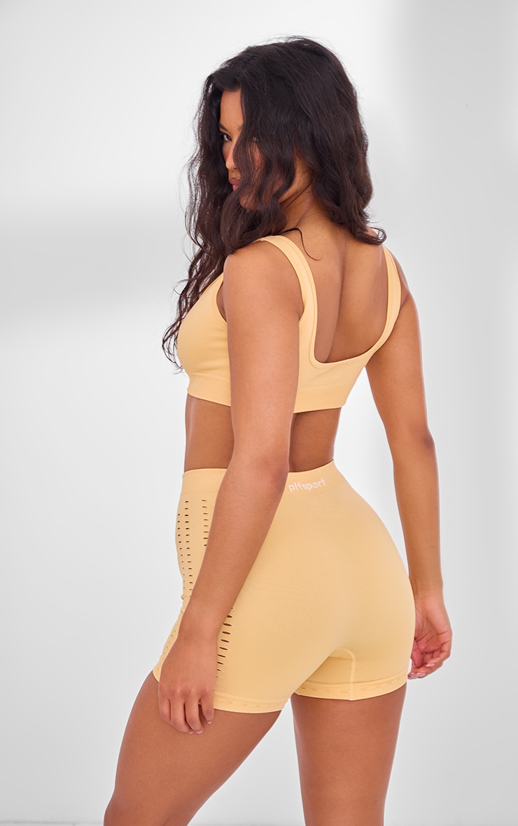 Plt Sport Brassière de sport côtelée sans coutures à détail contrasté image 2