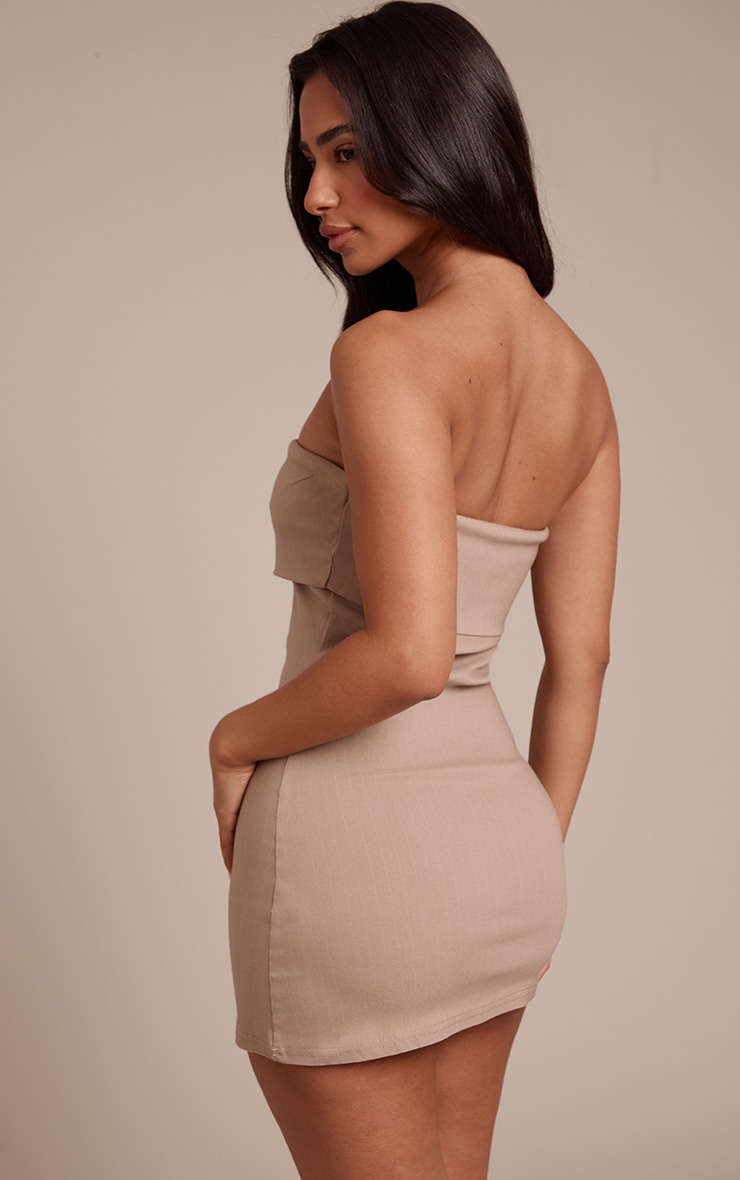 Petite Stone Pinstripe Stretch Woven Bandeau Bodycon Dress image 2