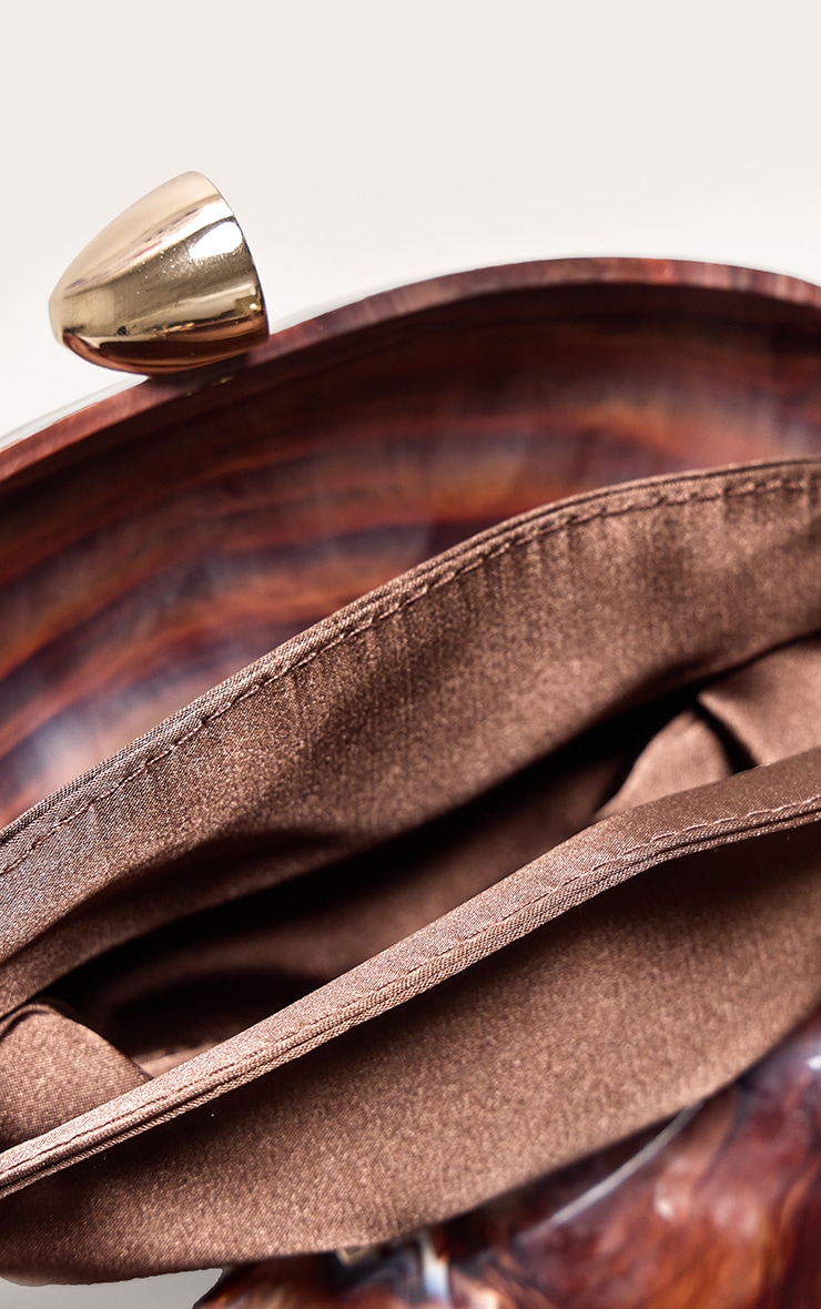 Brown Gradient Shell Hard Clutch Bag image 4