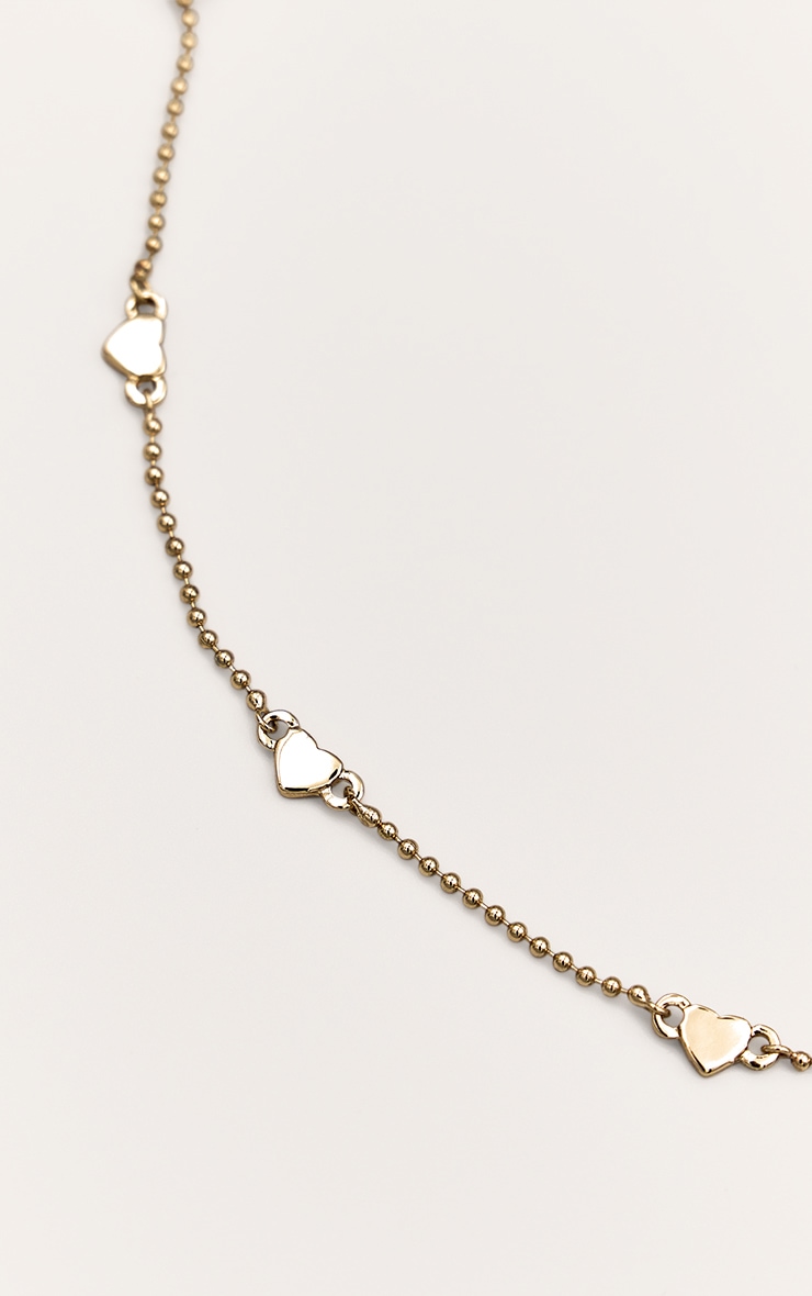 Gold Dainty Heart Short Chain Necklace image 2