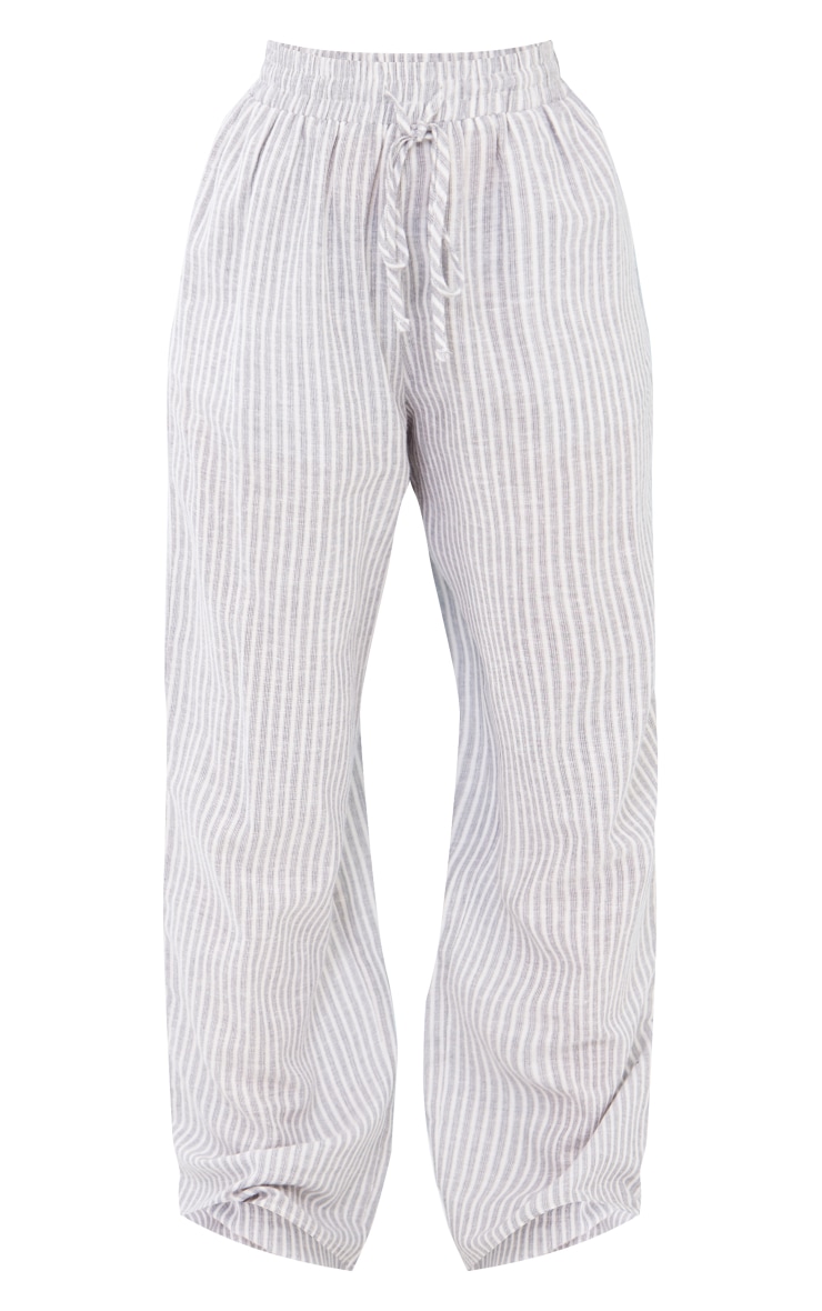 Petite Grey Cotton Pinstripe Pocket Trousers image 5