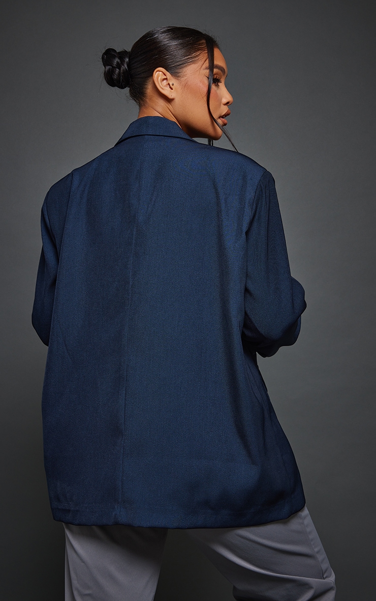 Plus Blazer bleu marine à double boutonnière et double poches image 2