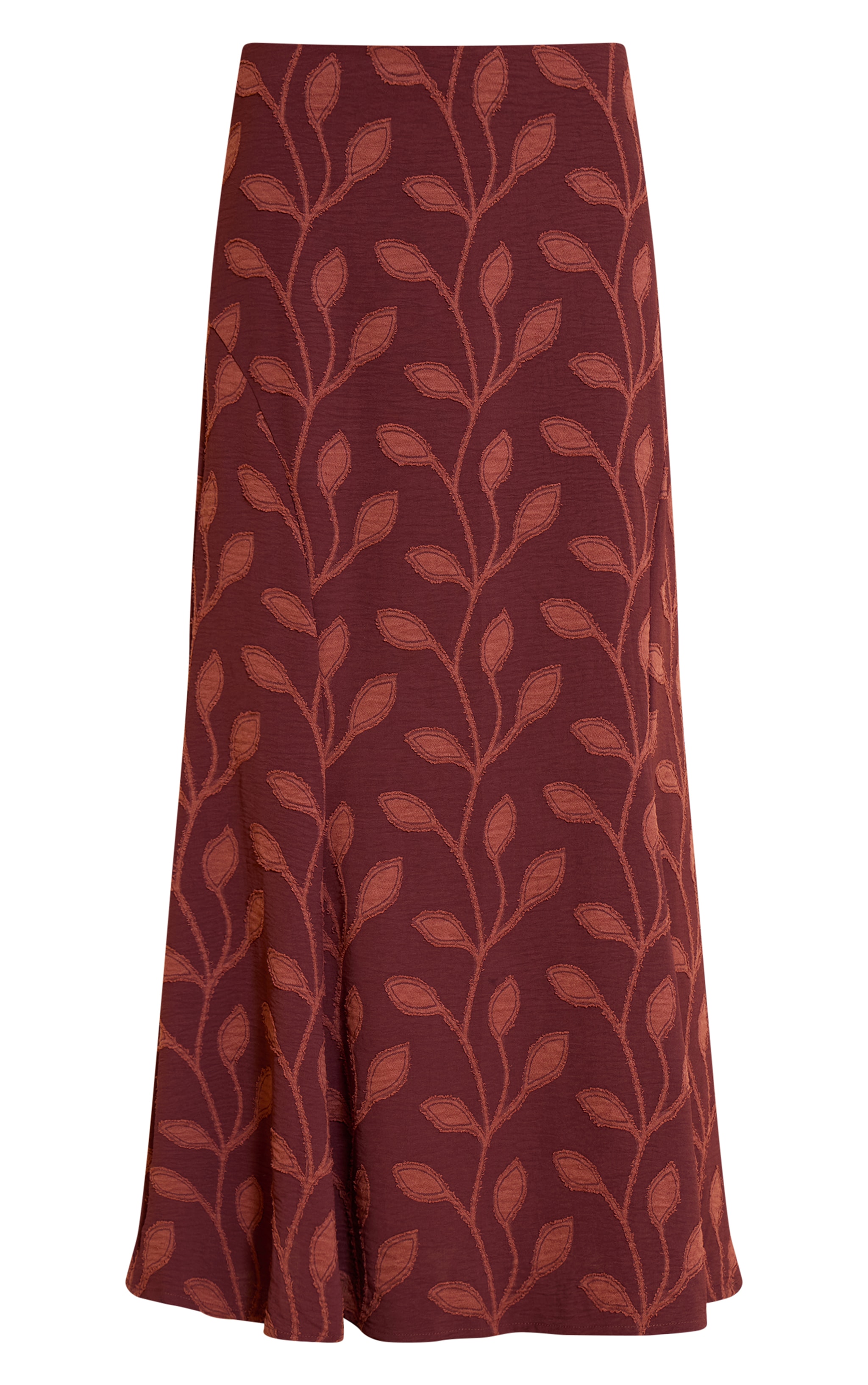 Chocolate Textured Woven Floaty Maxi Skirt image 5
