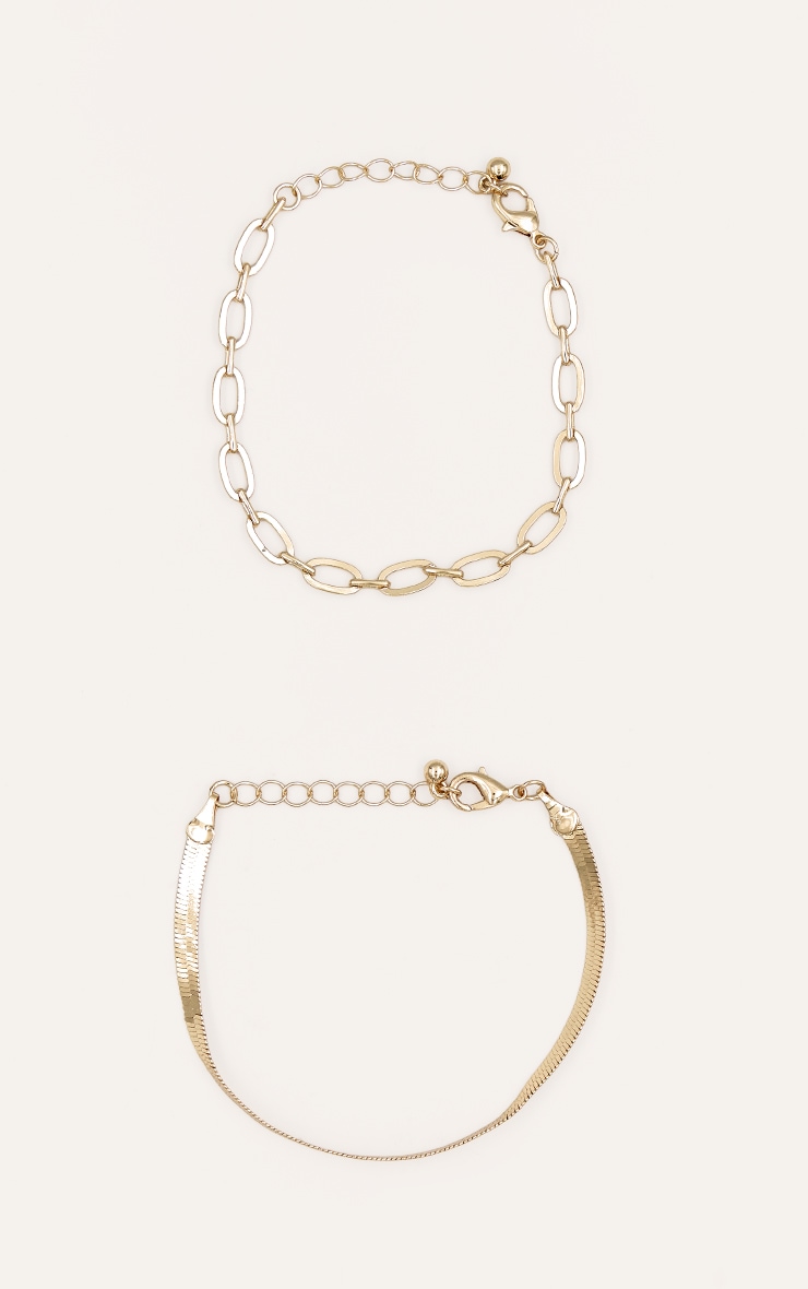 Gold Multi Layered Chain Bracelet image 2