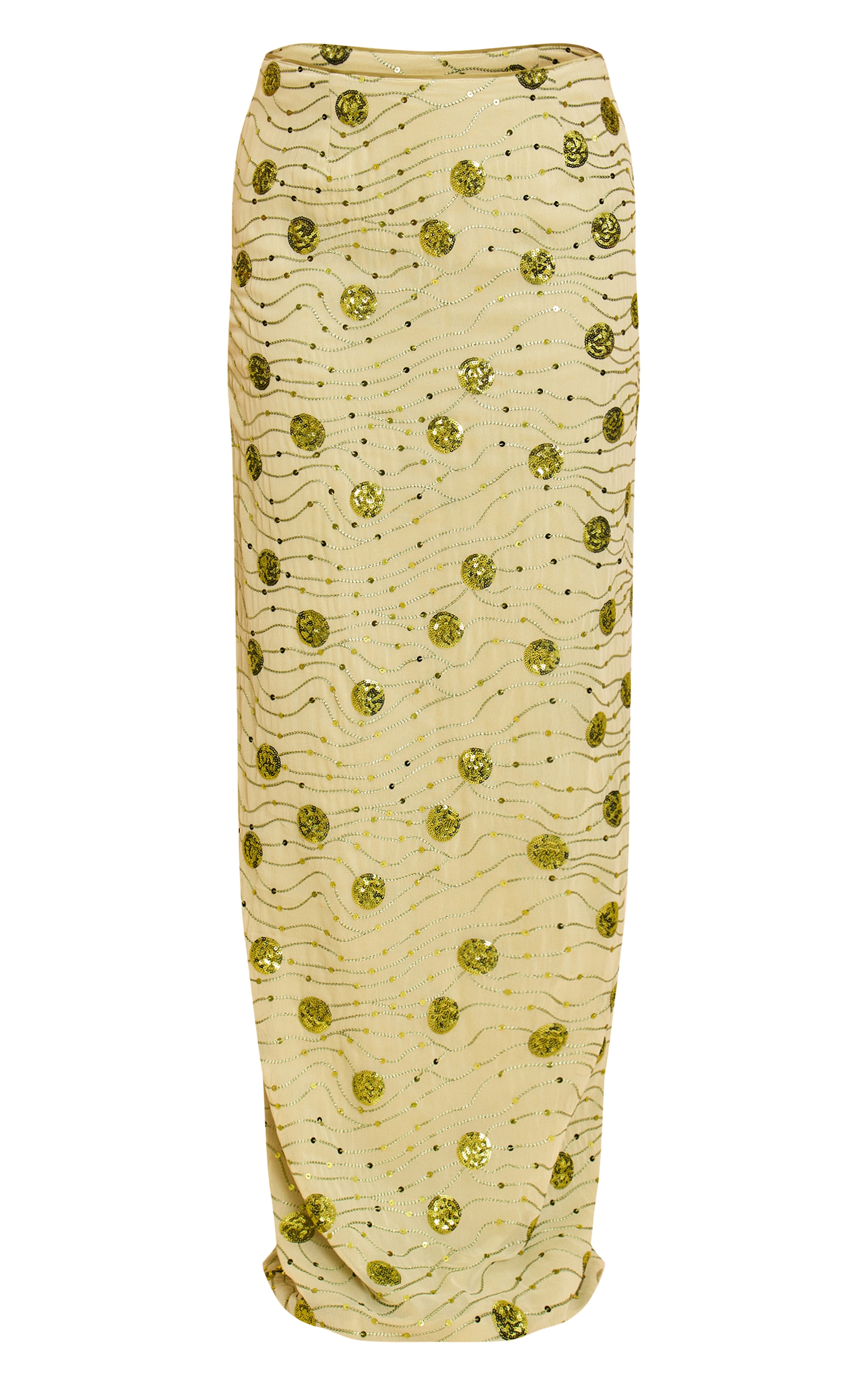 Sage Green Embellished Maxi Skirt image 5