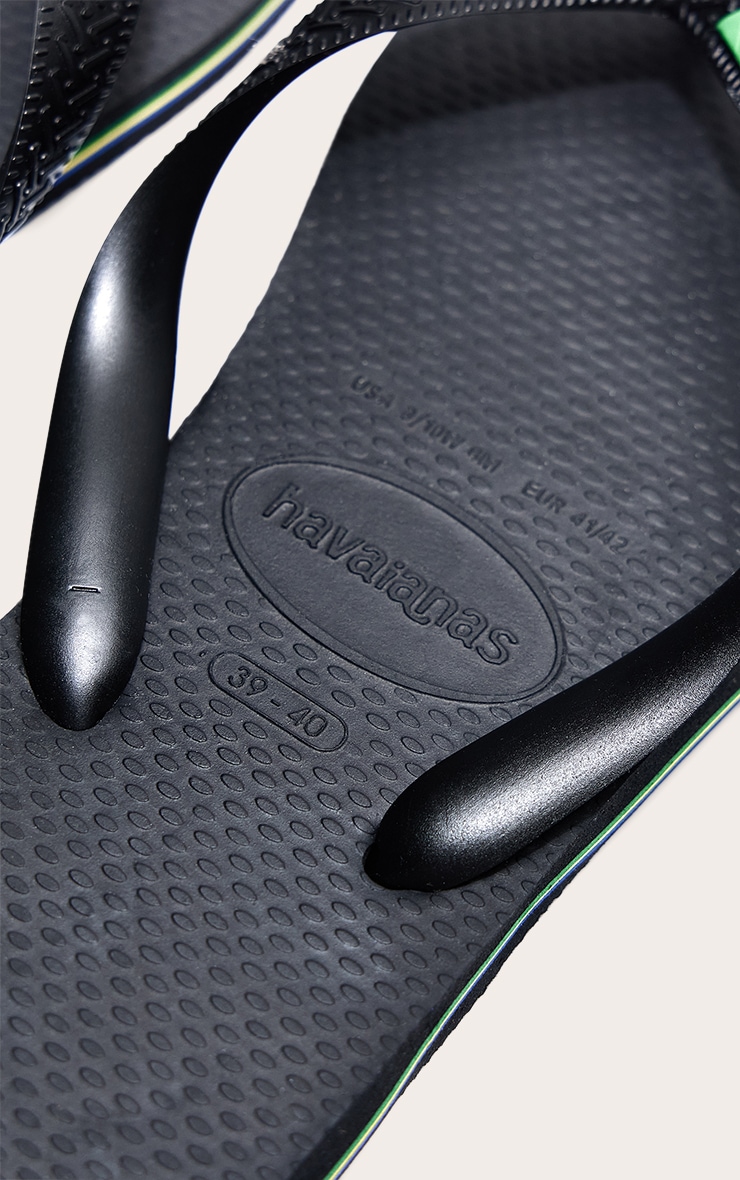 Black Havaianas Brazil Logo Flip Flops image 4