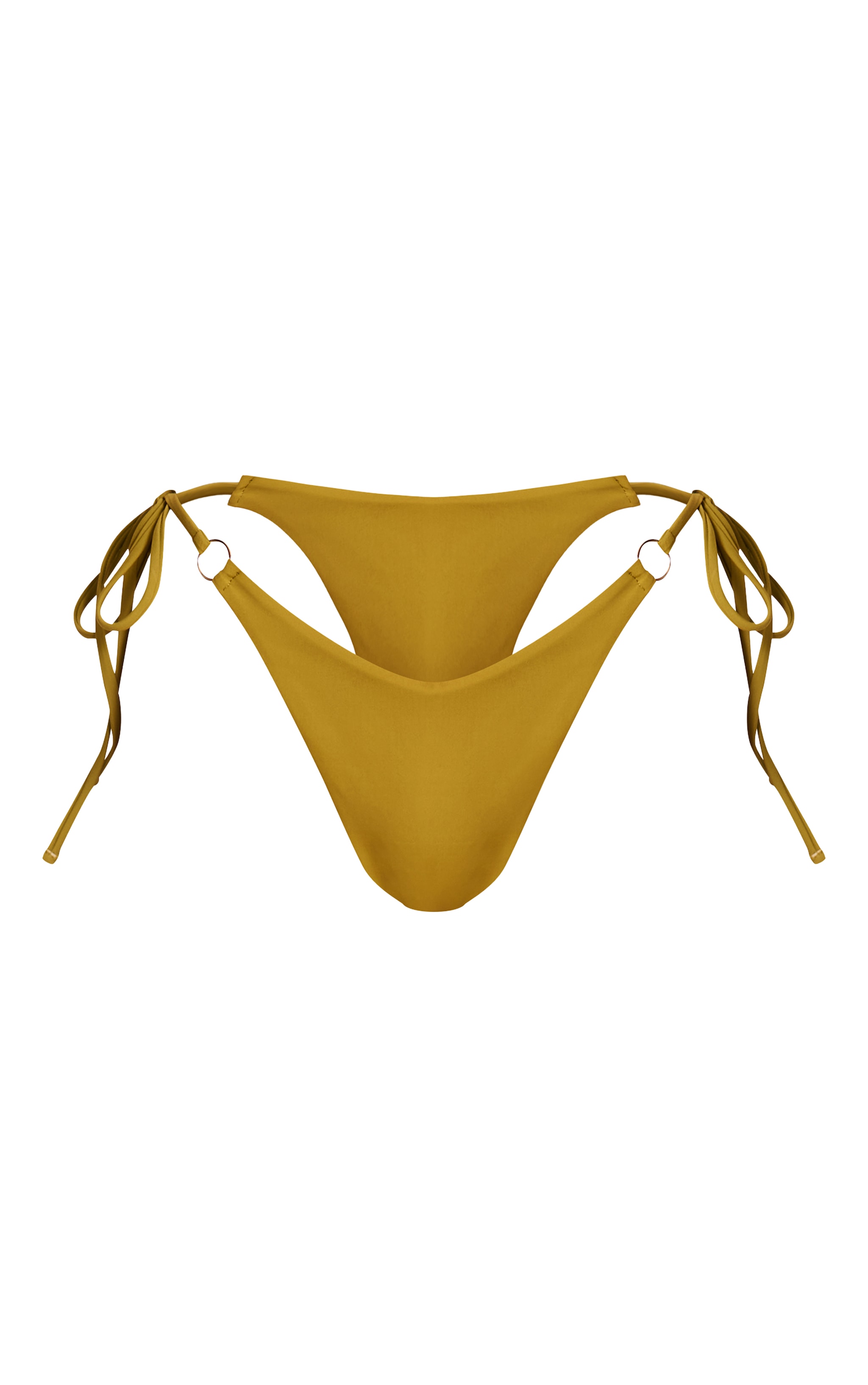 Olive Mini O Ring High Apex Triangle Bikini Top image 5