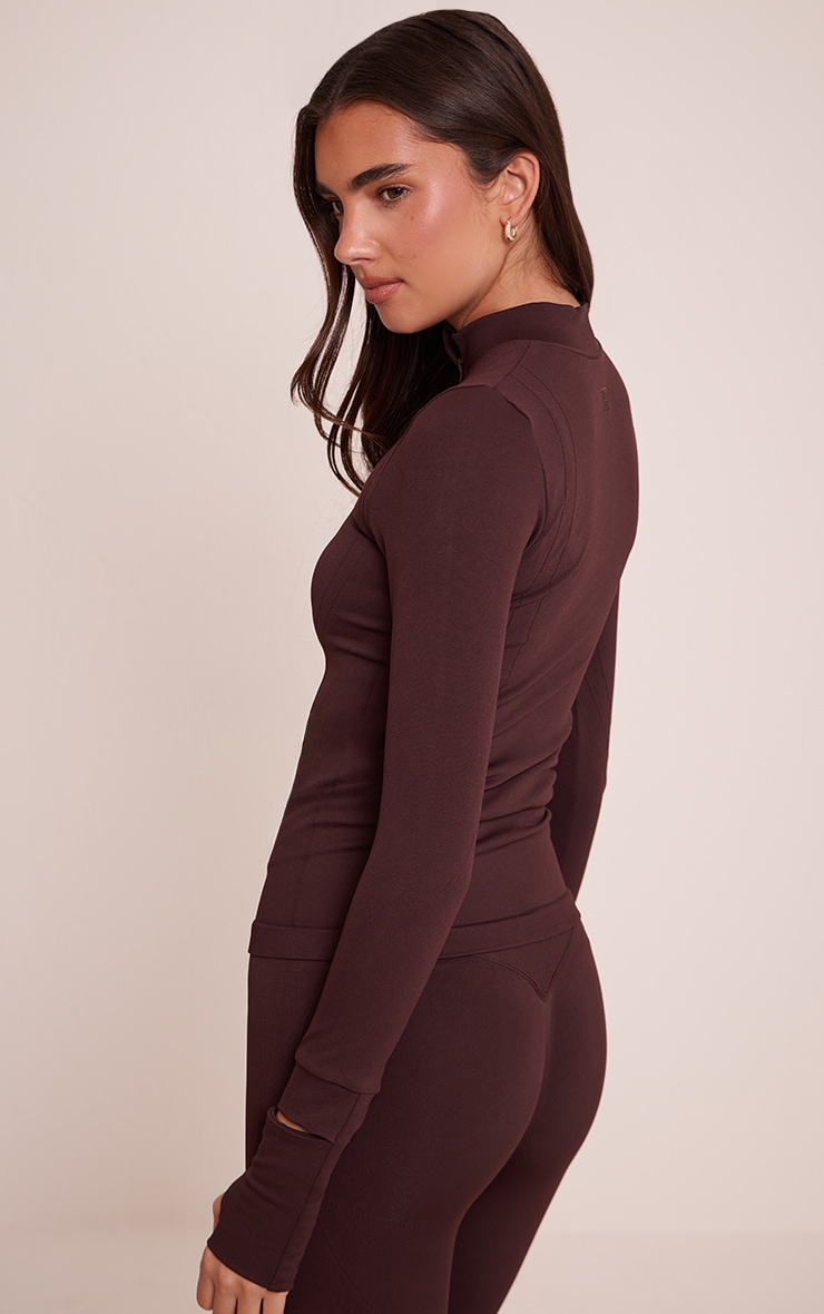 PLT Chocolate Seamless Seam Detail Gym Jacket image 2