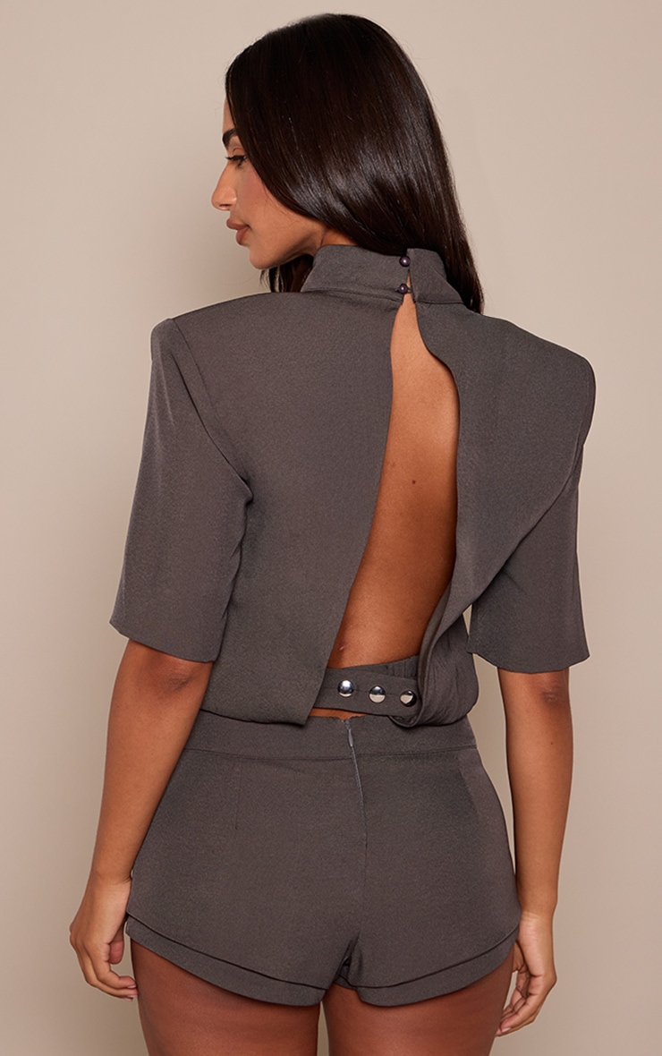 Petite Charcoal Tailored Mini Shorts  image 3