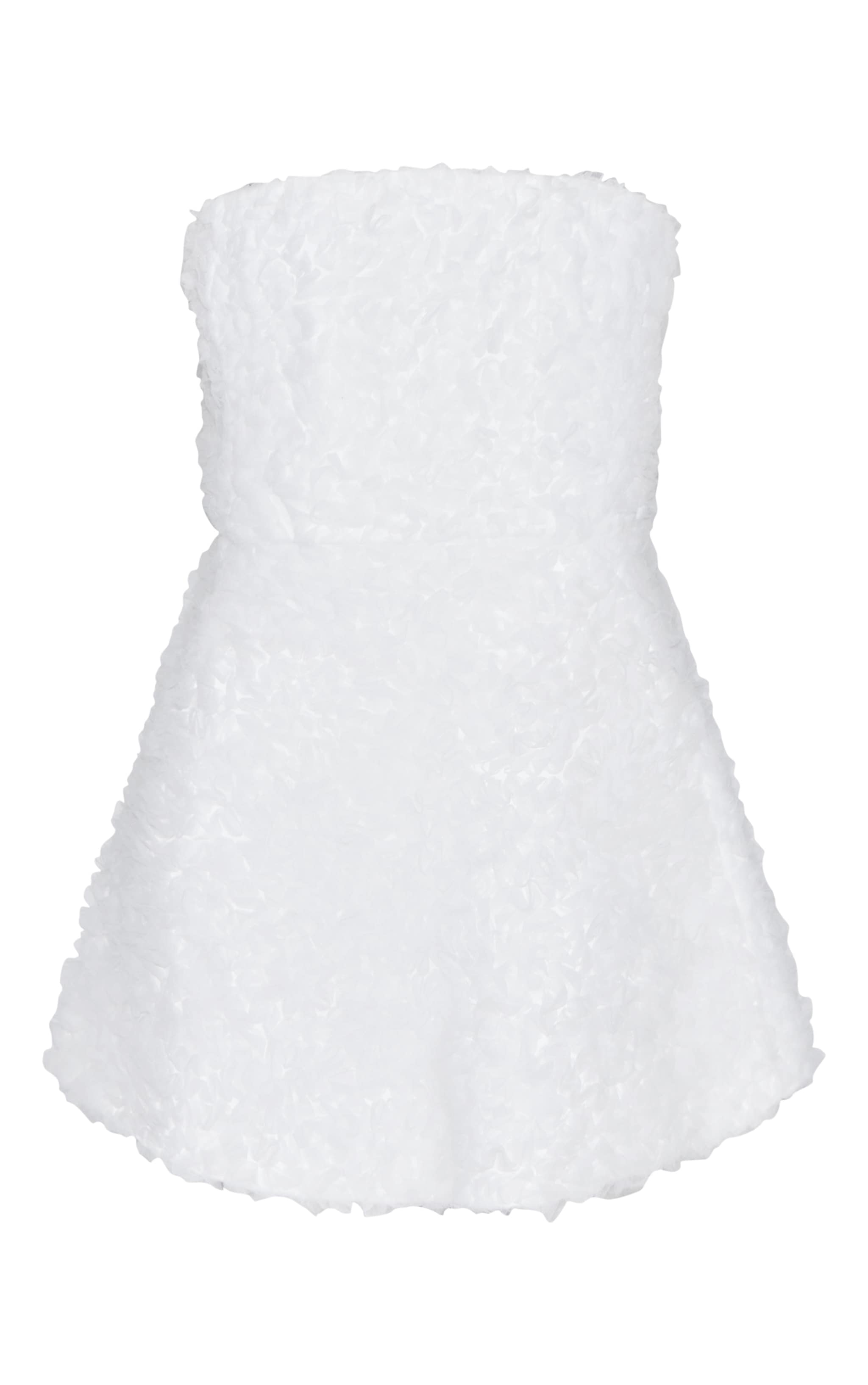 Robe trapèze en tulle deluxe blanc fleurie à volants image 5