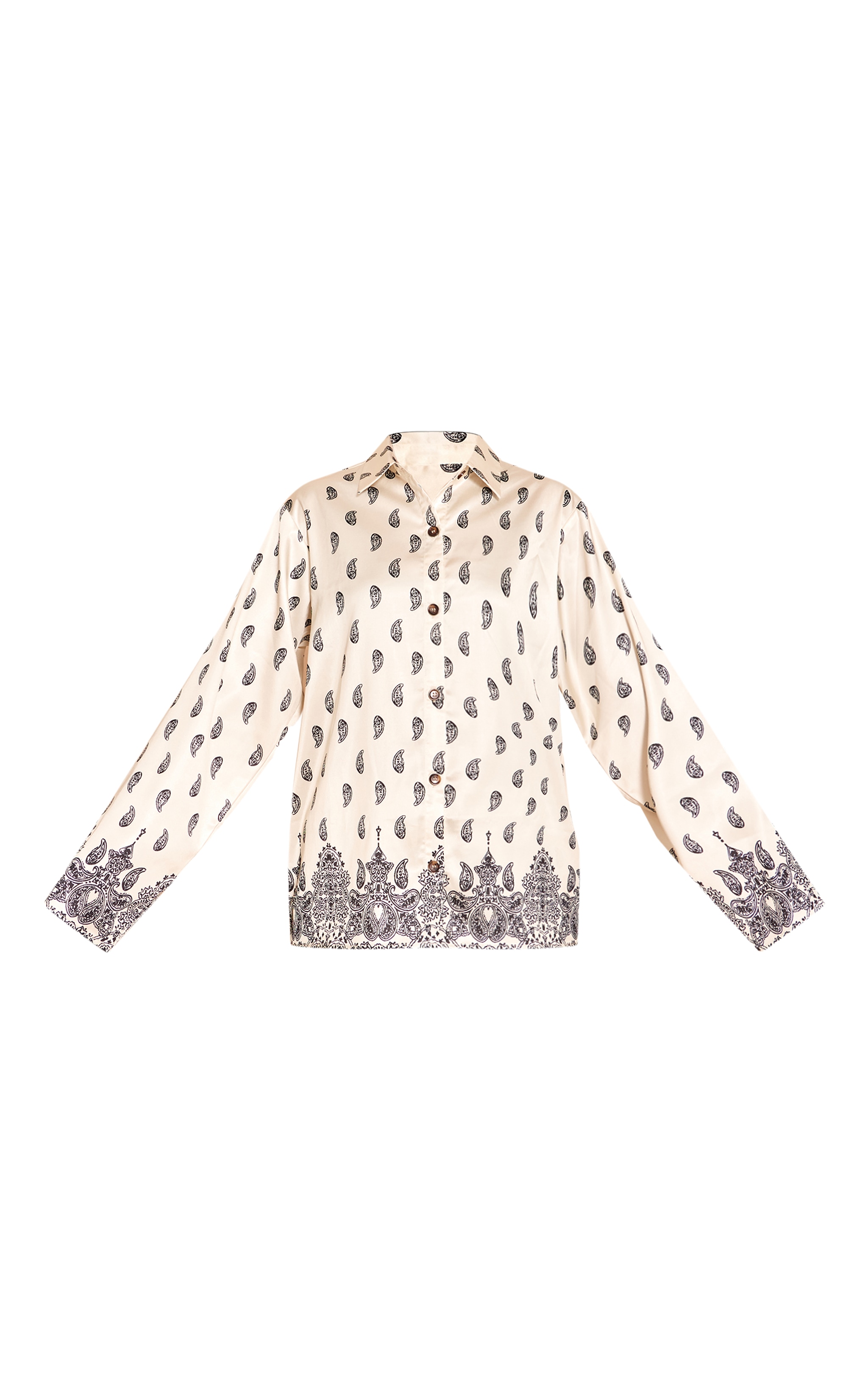 Chemise oversize crème imprimé cachemire image 5