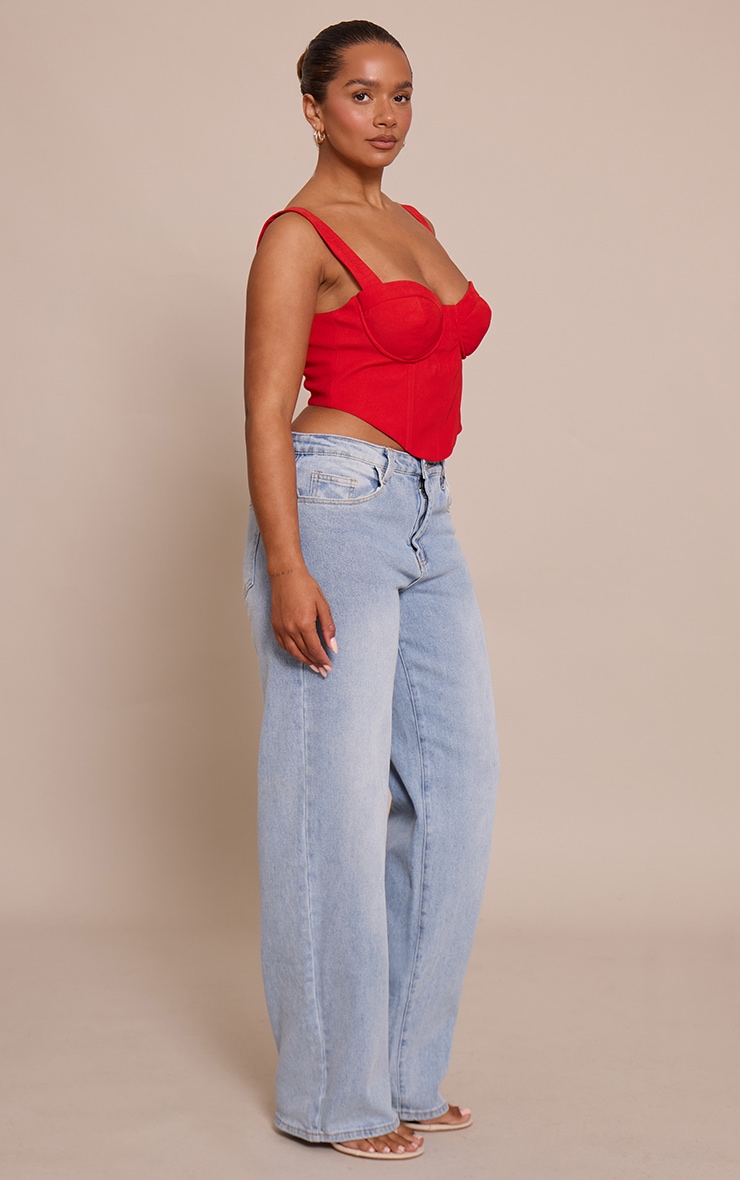 Shape Red Corset Style Crop Top image 3