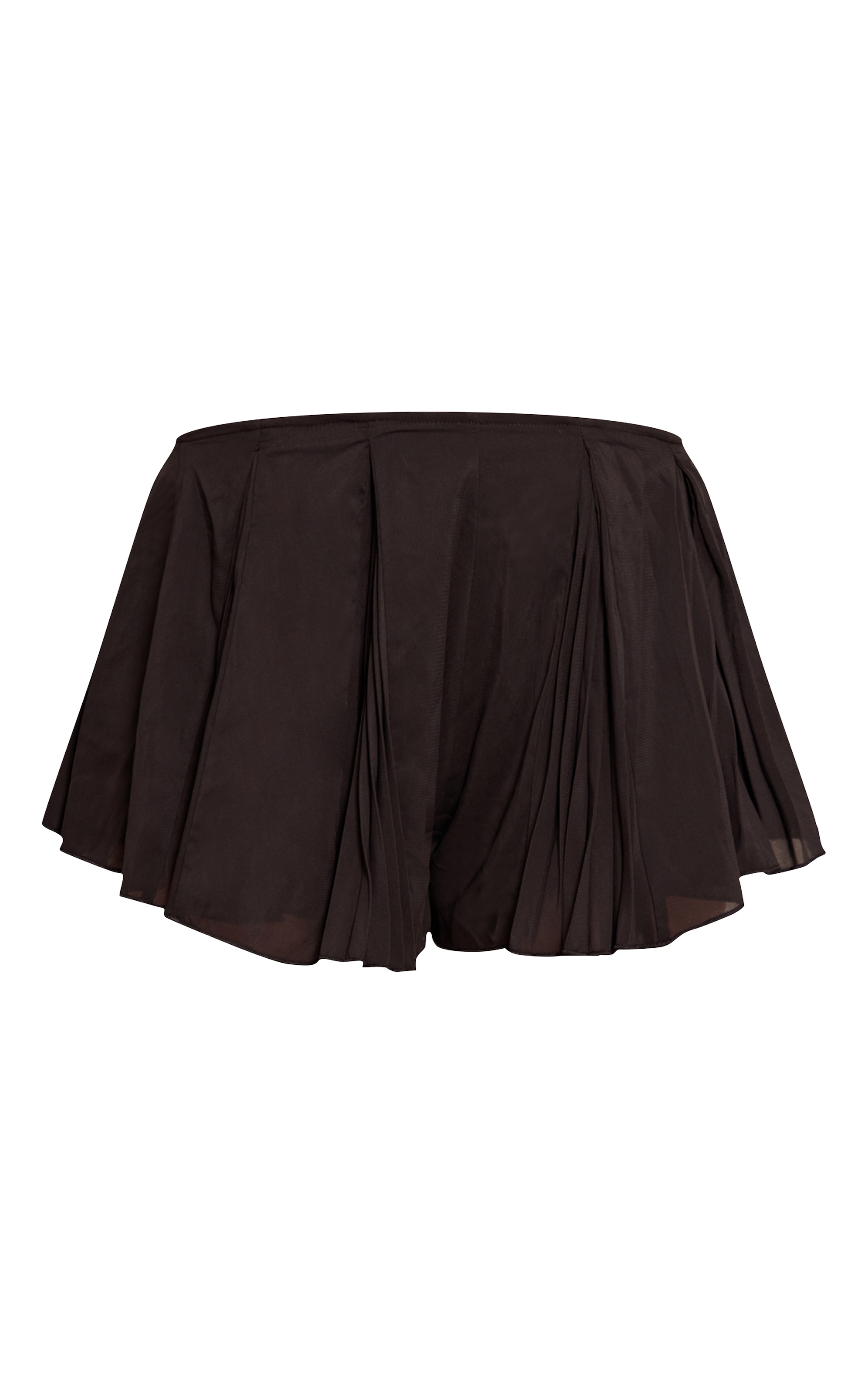 Black Chiffon Floaty Woven Pleated Skort image 6
