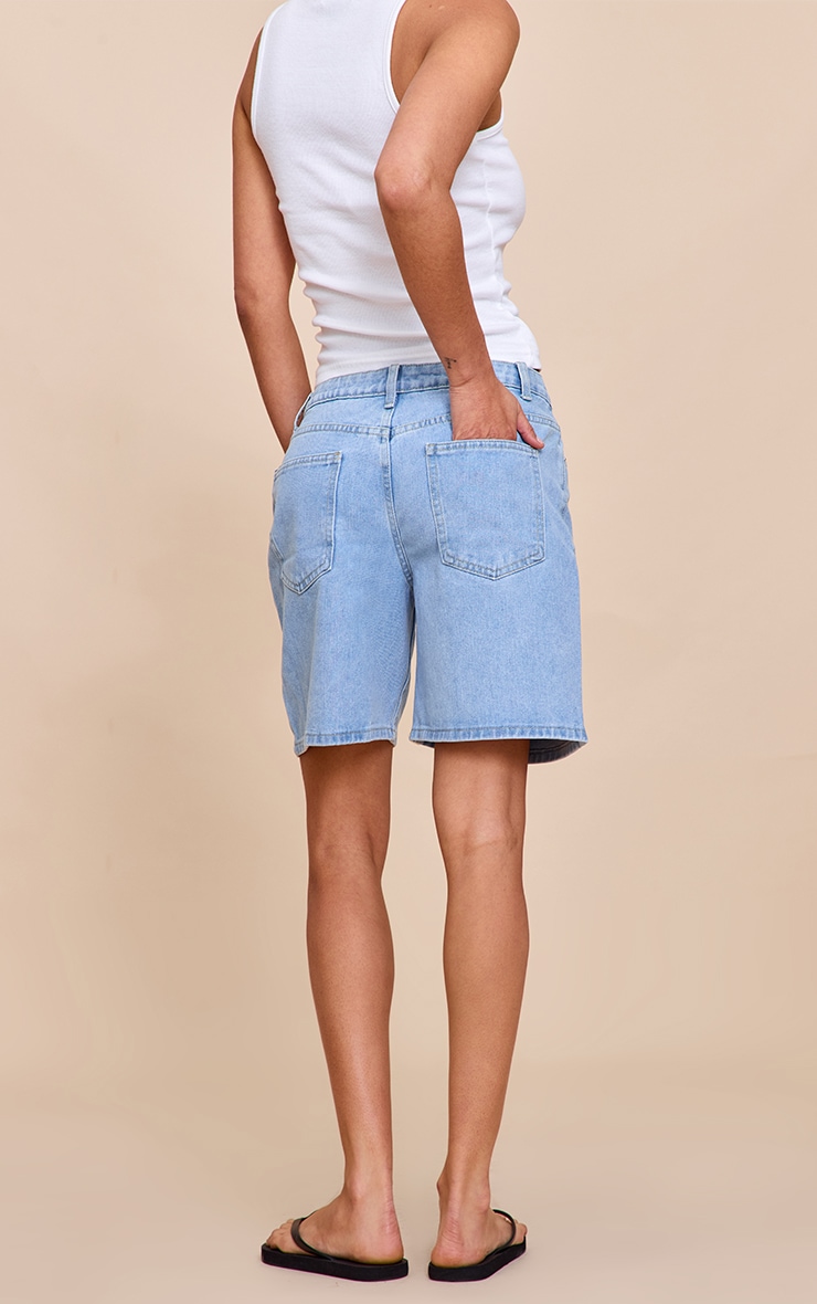 Light Blue Low Rise Denim Jorts image 2