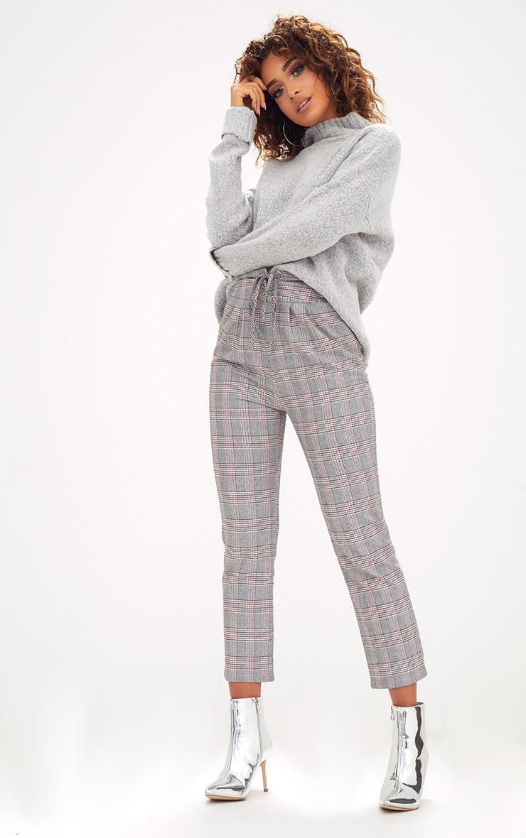 Grey Oversized Funnel Neck Jumper Knitwear PrettyLittleThing